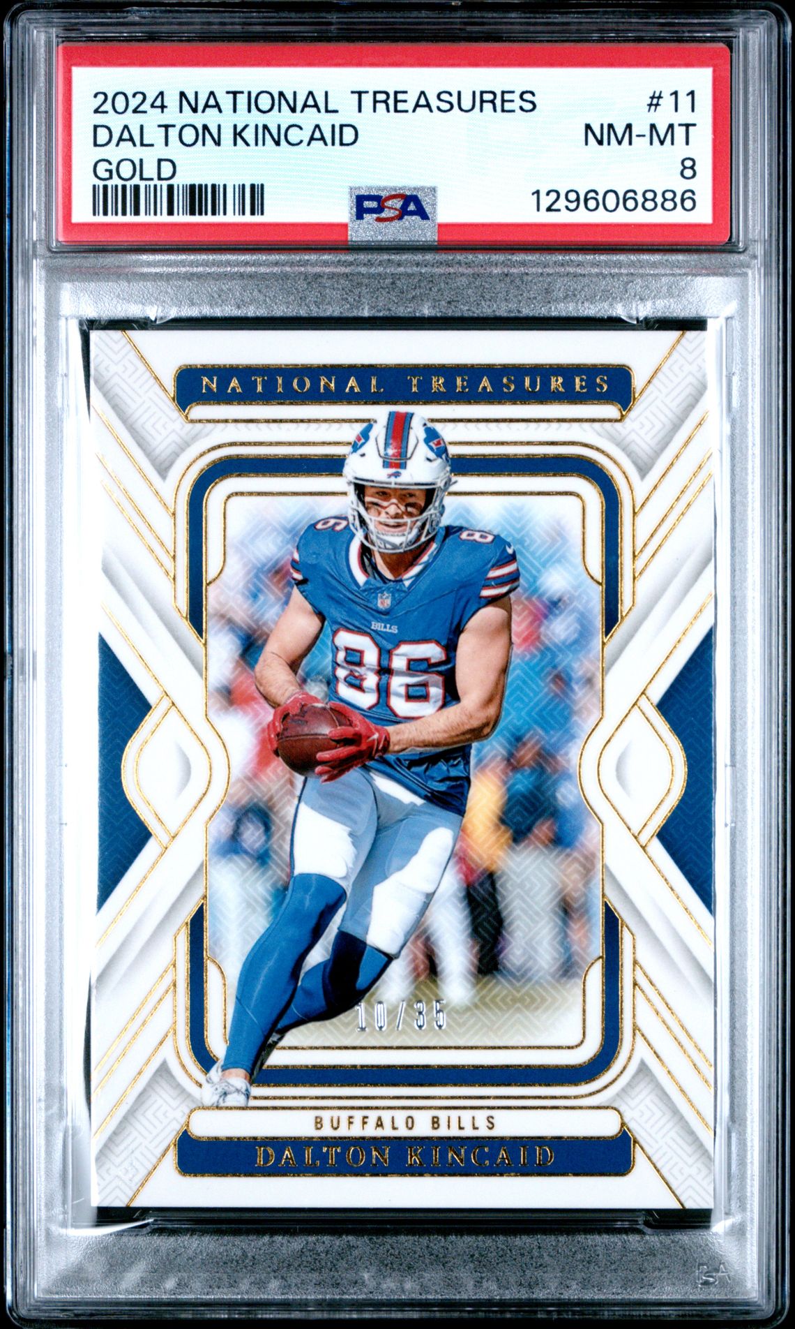 2024 Panini National Treasures Dalton Kincaid #11 (Gold) Nm-Mt 8 front