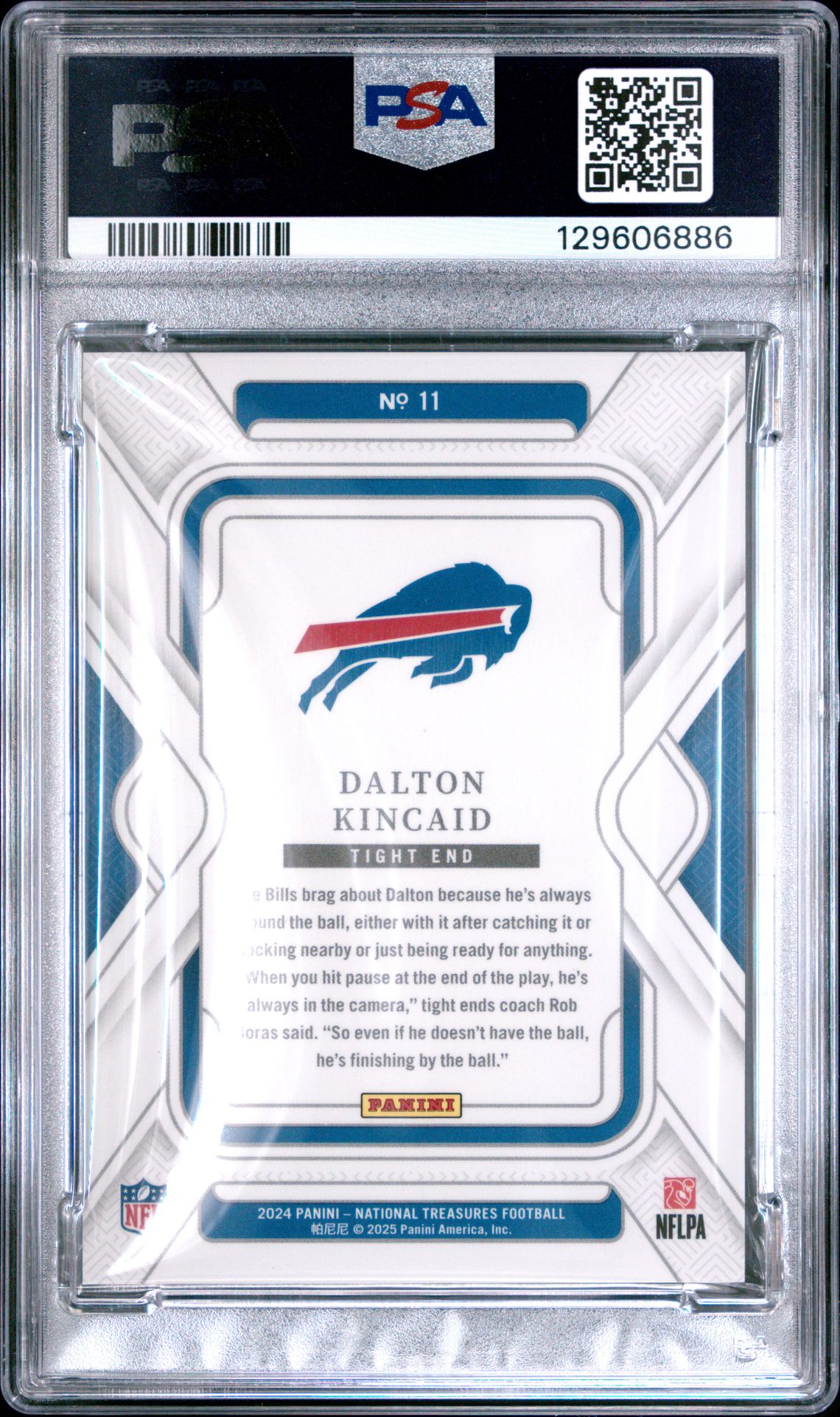 2024 Panini National Treasures Dalton Kincaid #11 (Gold) Nm-Mt 8 back