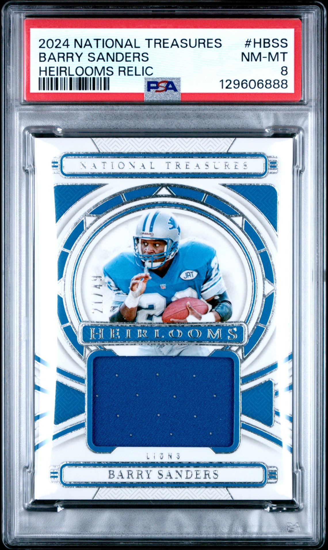 2024 Panini National Treasures Heirlooms Relics Barry Sanders #Hbss (Heirlooms Relic) Nm-Mt 8 front