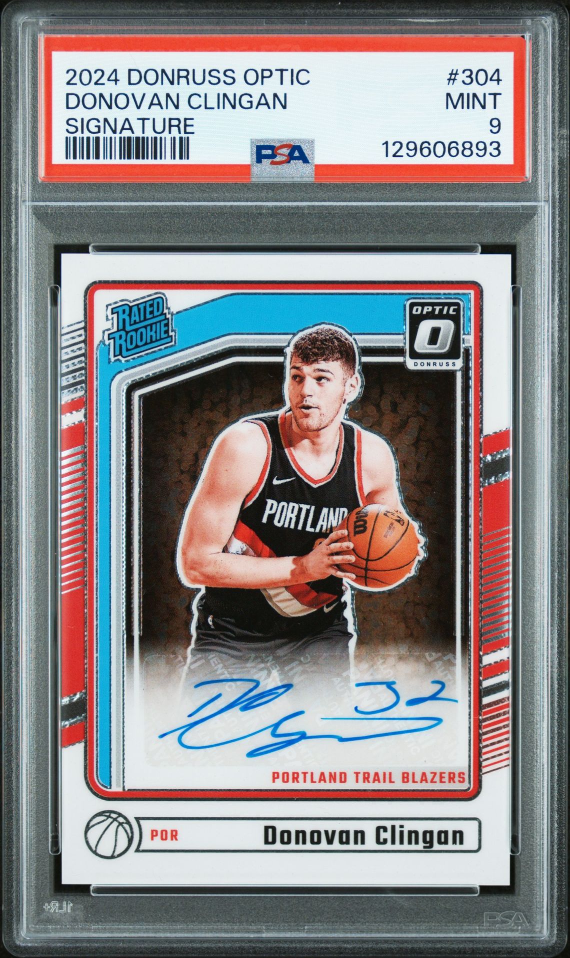 2024 Panini Donruss Optic Donovan Clingan #304 (Signature) Mint 9 front