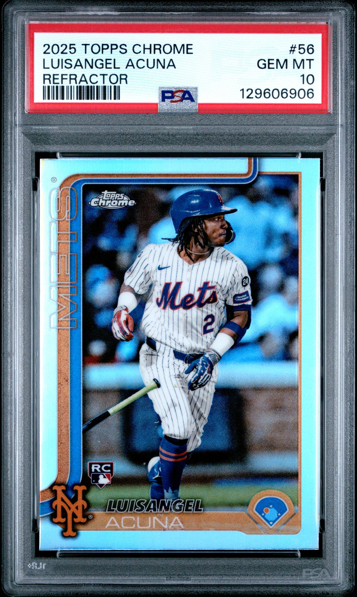 2025 Topps Chrome Luisangel Acuna #56 (Refractor) Gem Mt 10 front