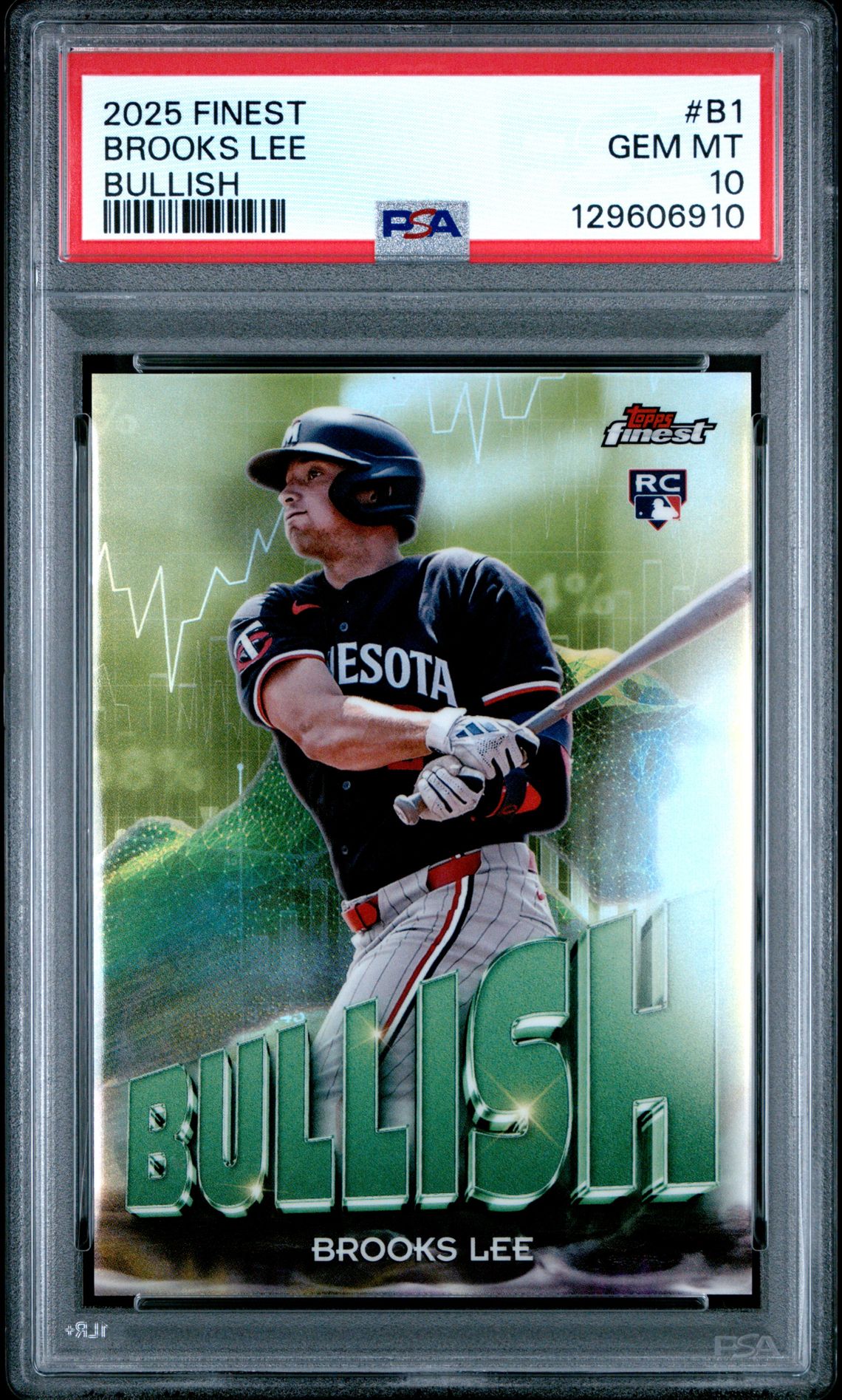 2025 Topps Finest Bullish Brooks Lee #B1 Gem Mt 10 front