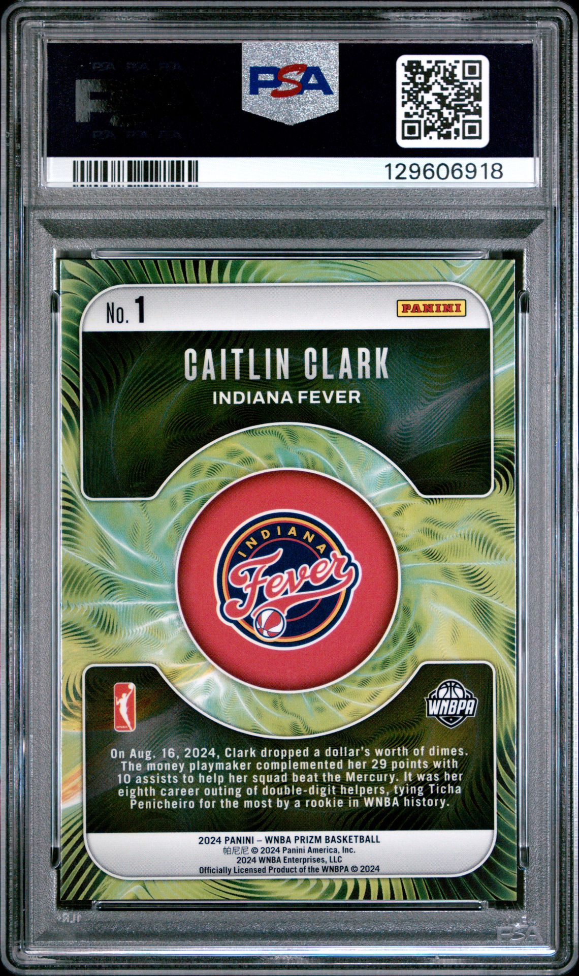 2024 Panini Prizm Wnba Fractal Caitlin Clark #1 Nm-Mt 8 back