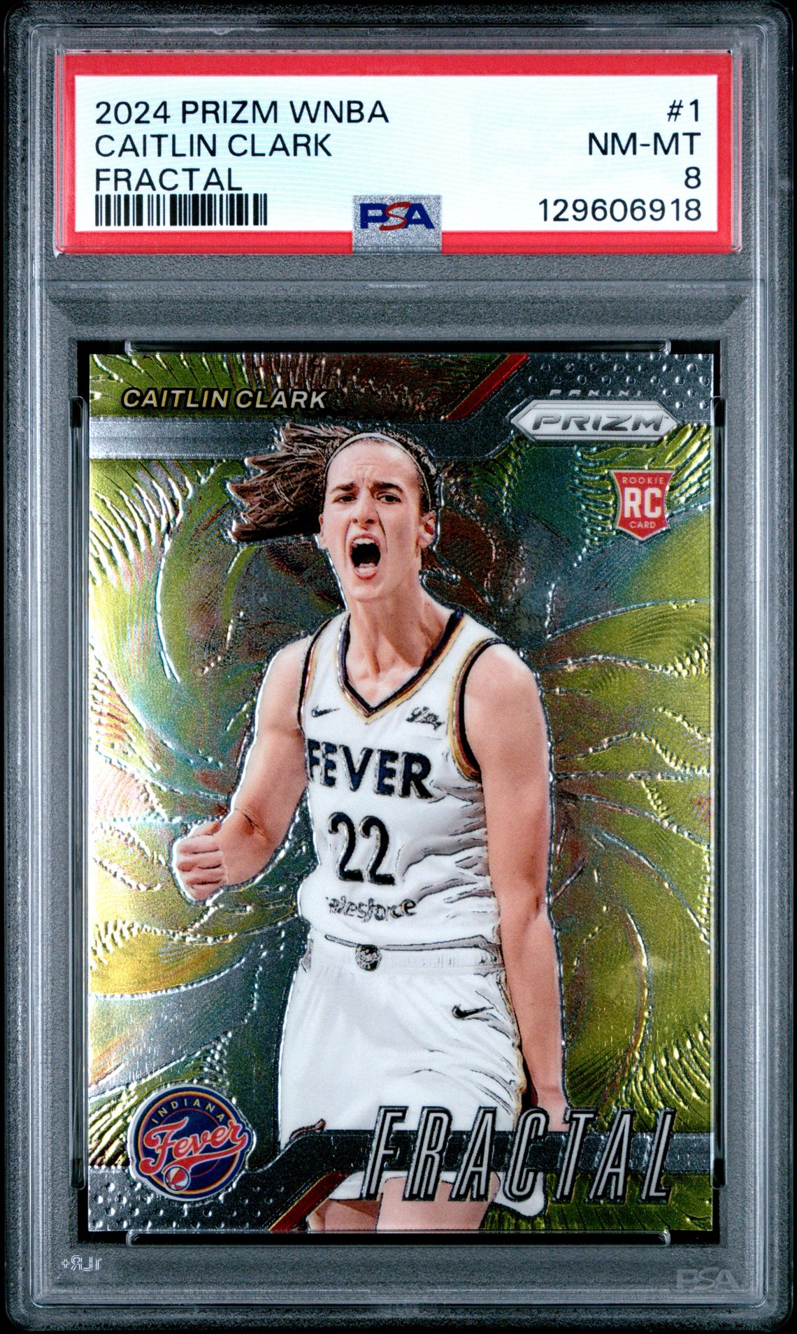 2024 Panini Prizm Wnba Fractal Caitlin Clark #1 Nm-Mt 8 front