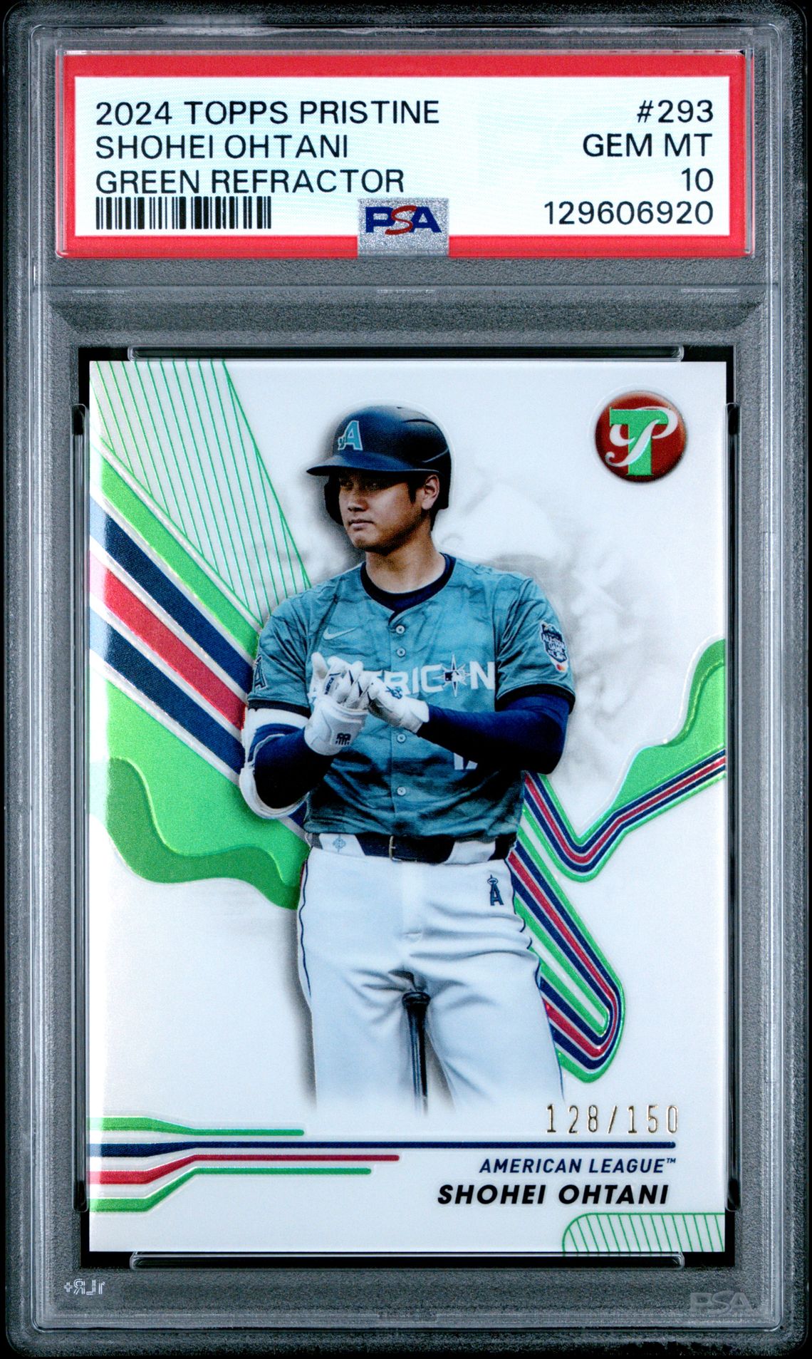 2024 Topps Pristine Shohei Ohtani #293 (Green Refractor) Gem Mt 10 front