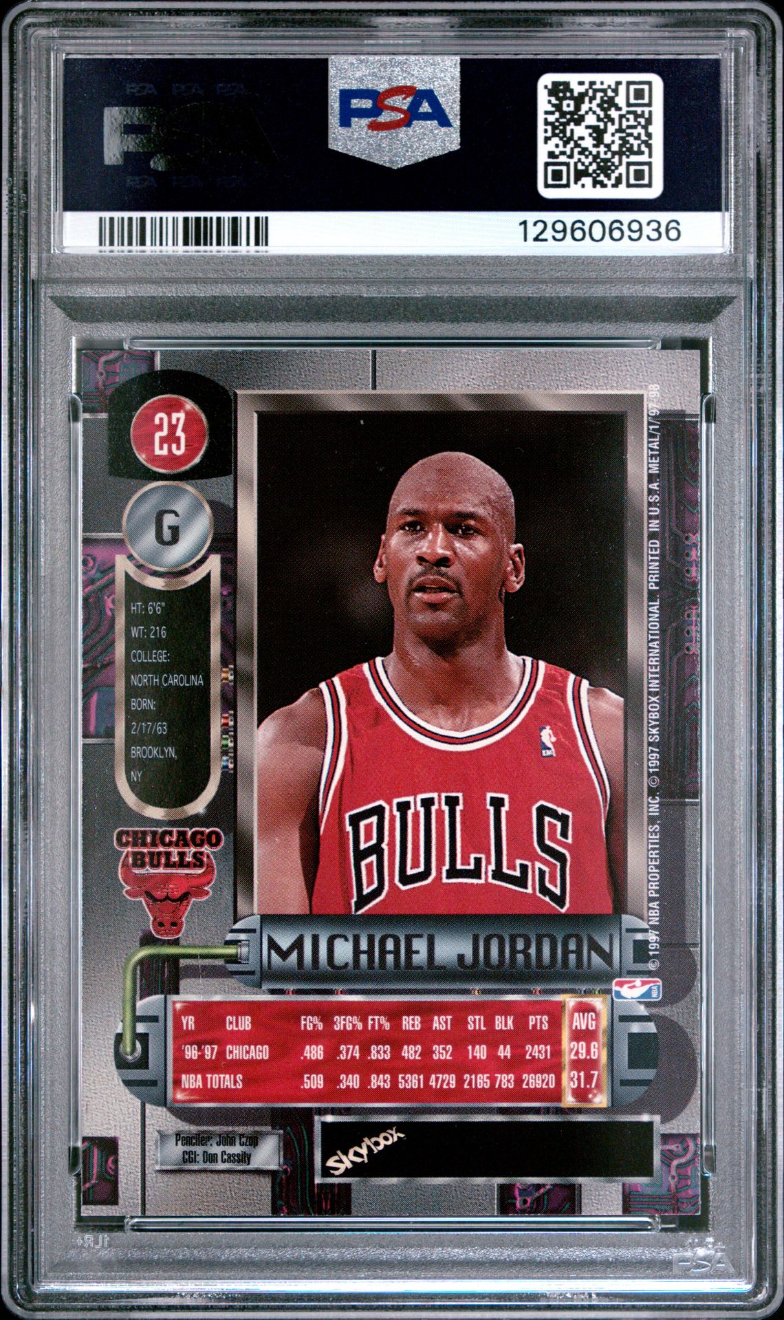 1997 Metal Universe Michael Jordan #23 Nm-Mt 8 back