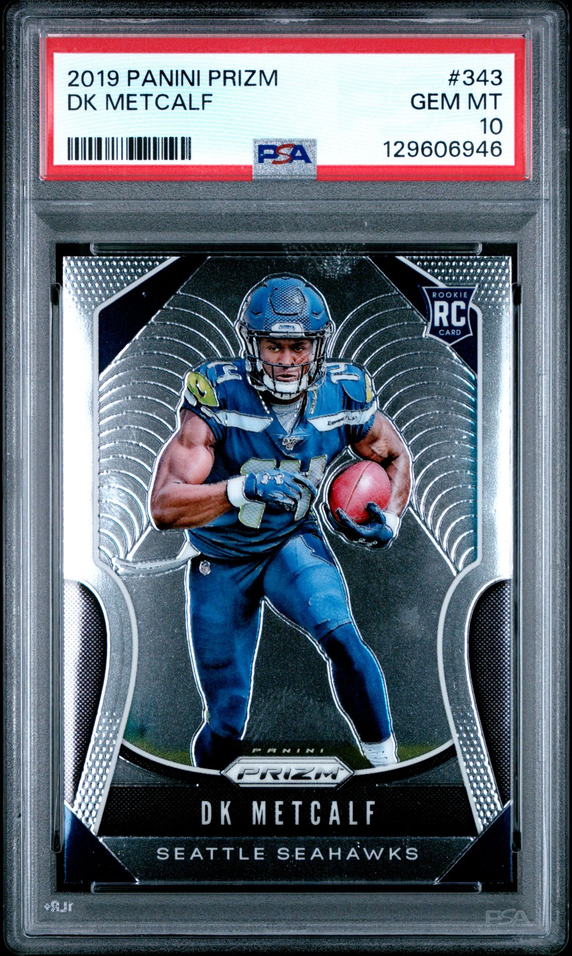 2019 Panini Prizm Dk Metcalf #343 Gem Mt 10 front