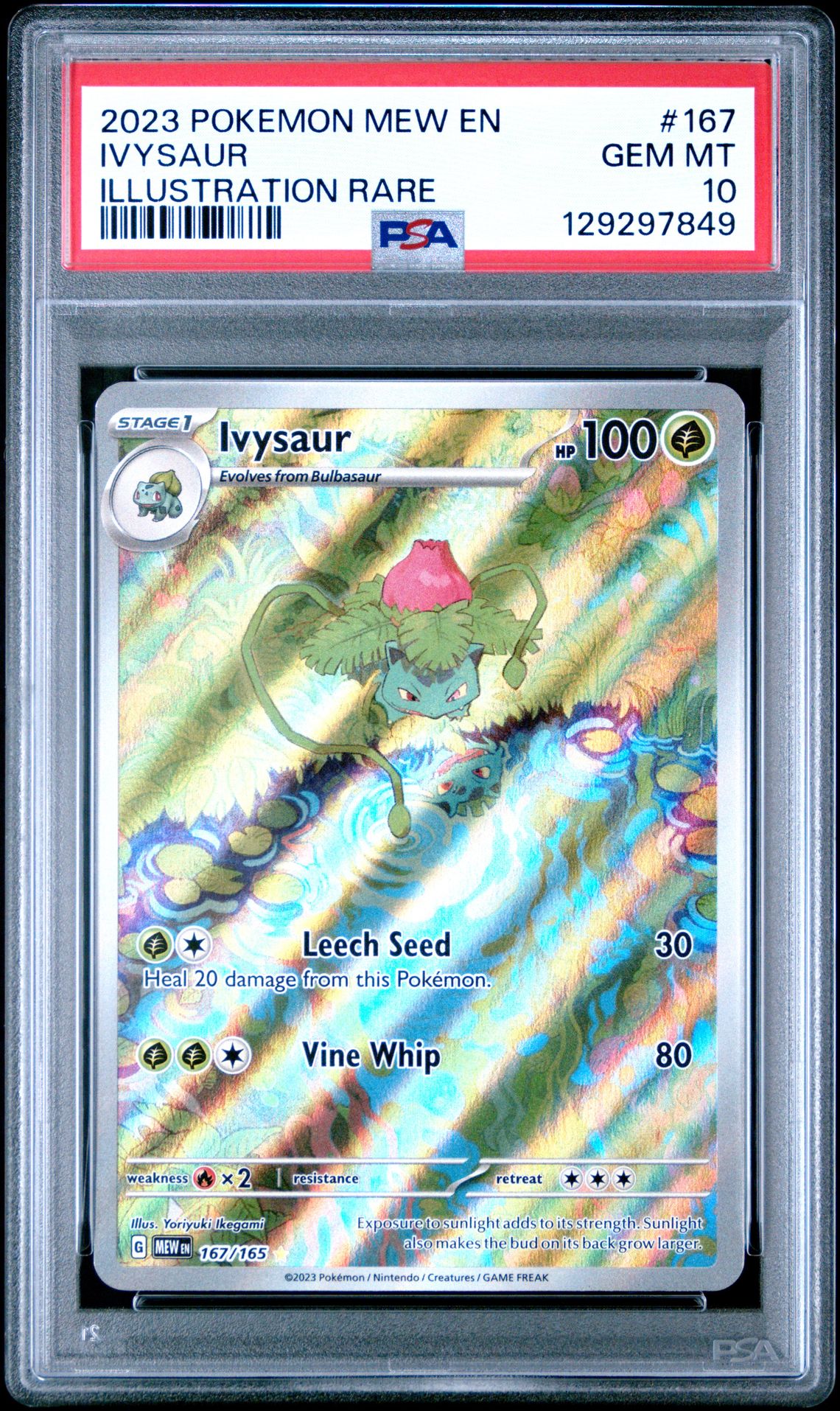 2023 Pokemon Mew En-151 Ivysaur #167 (Illustration Rare) Gem Mt 10 front
