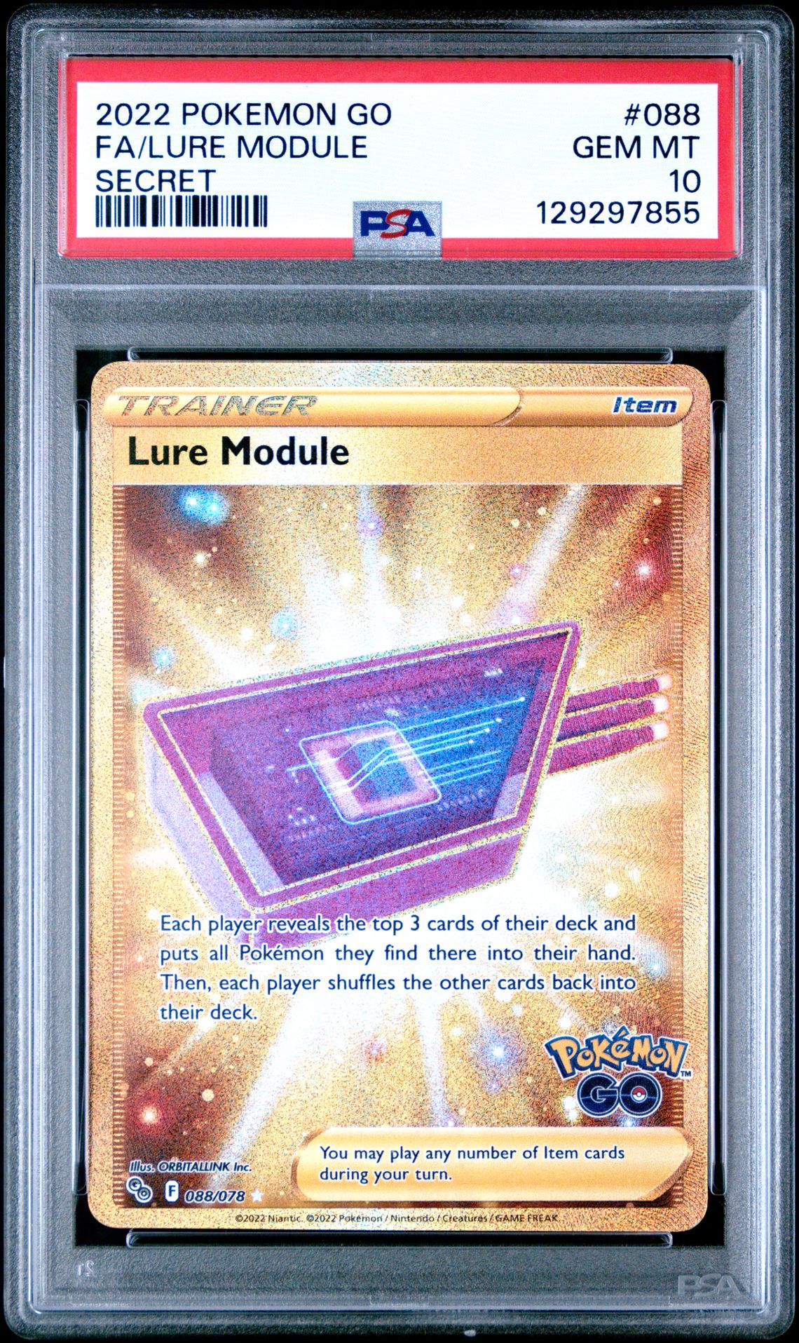 2022 Pokemon Go Fa/Lure Module #088 (Secret) Gem Mt 10 front