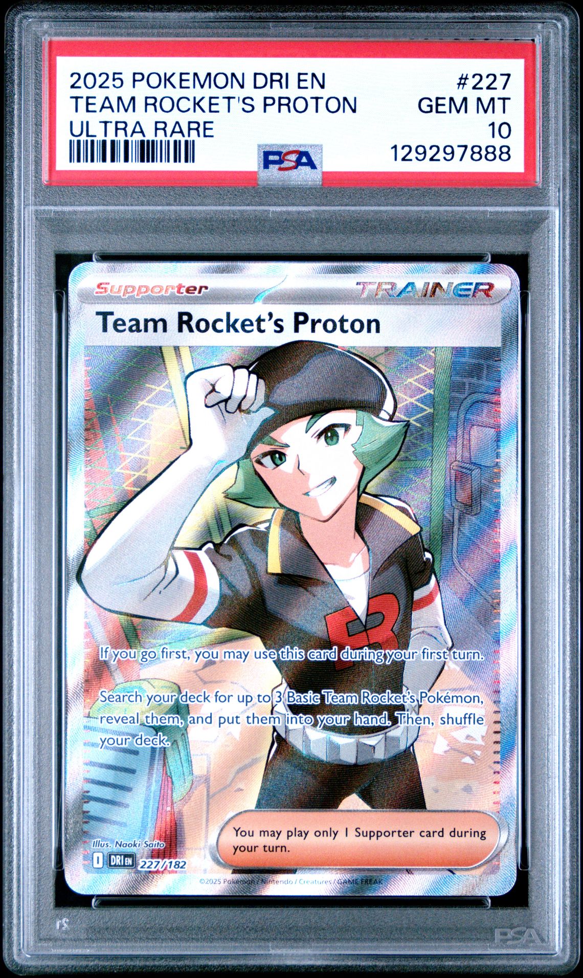2025 Pokemon Dri En-Destined Rivals Team Rocket's Proton #227 (Ultra Rare) Gem Mt 10 front