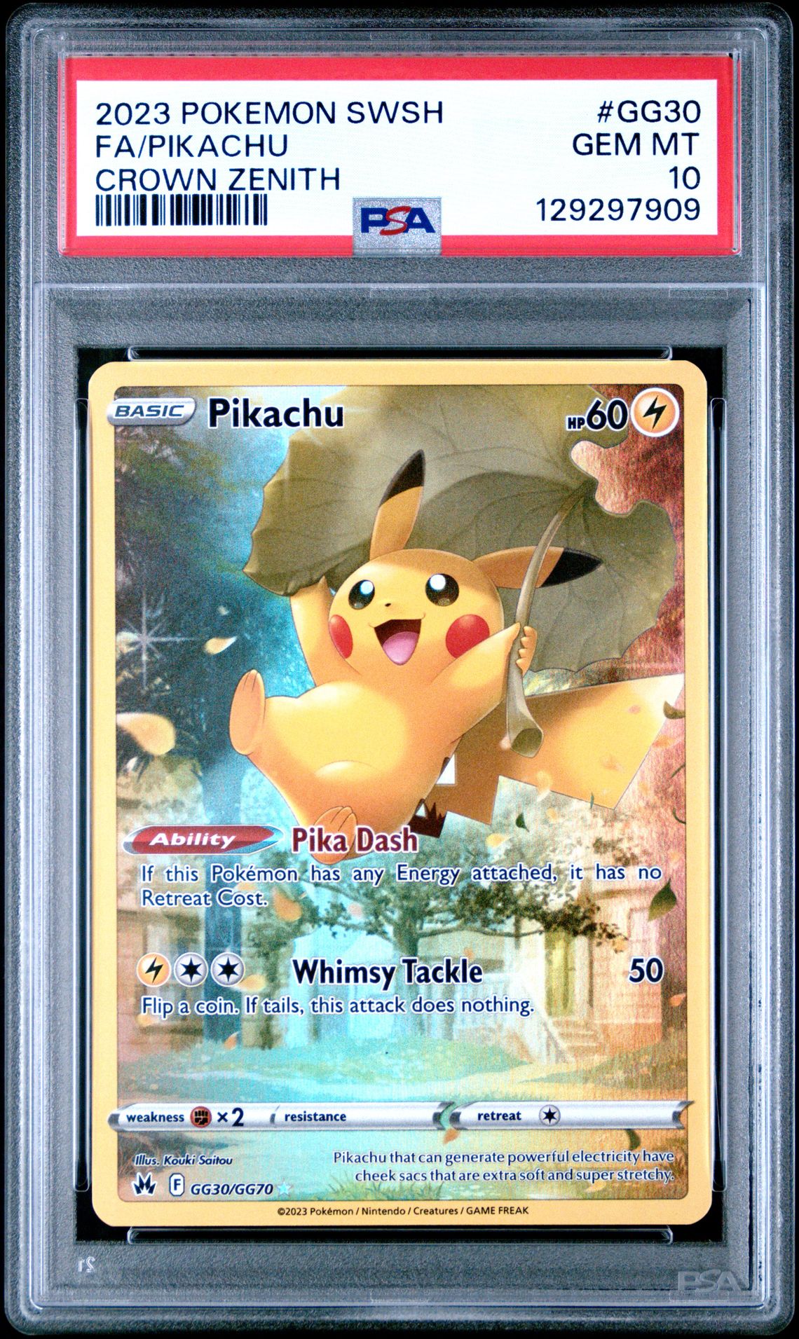 2023 Pokemon Sword And Shield Crown Zenith Fa/Pikachu #Gg30 (Crown Zenith) Gem Mt 10 front
