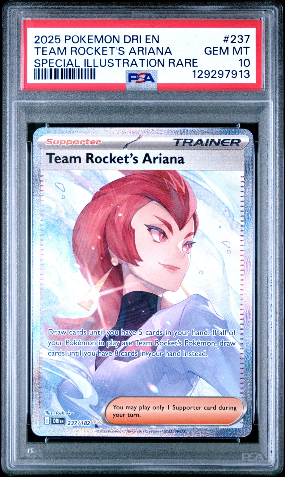 2025 Pokemon Dri En-Destined Rivals Team Rocket's Ariana #237 (Special Illustration Rare) Gem Mt 10 front