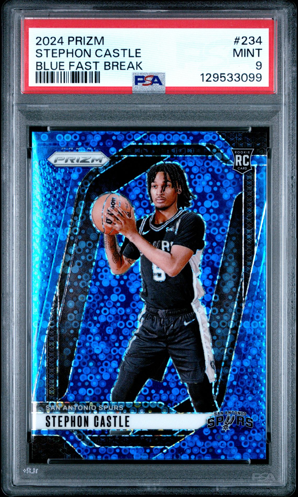 2024 Panini Prizm Stephon Castle #234 (Blue Fast Break) Mint 9 front