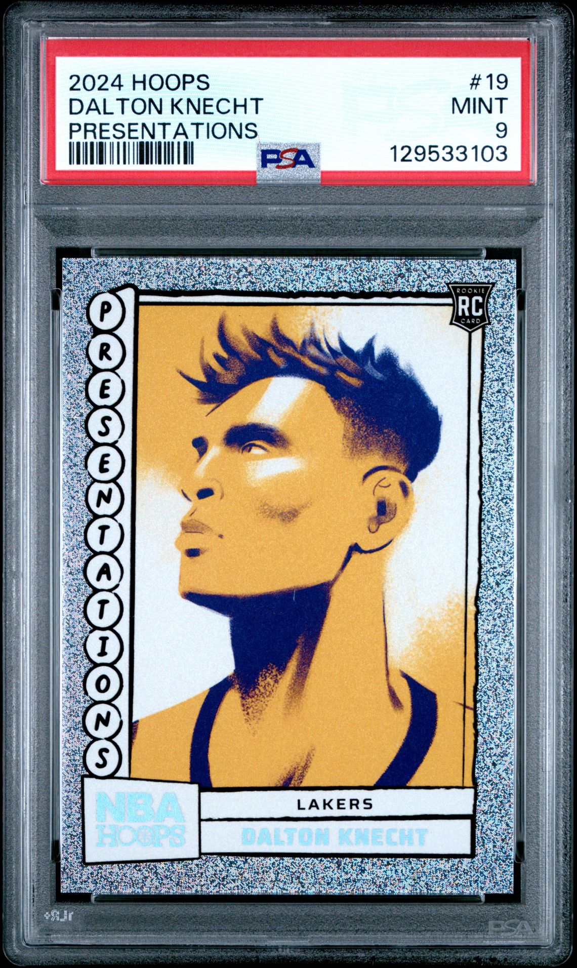 2024 Panini Nba Hoops Presentations Dalton Knecht #19 Mint 9 front