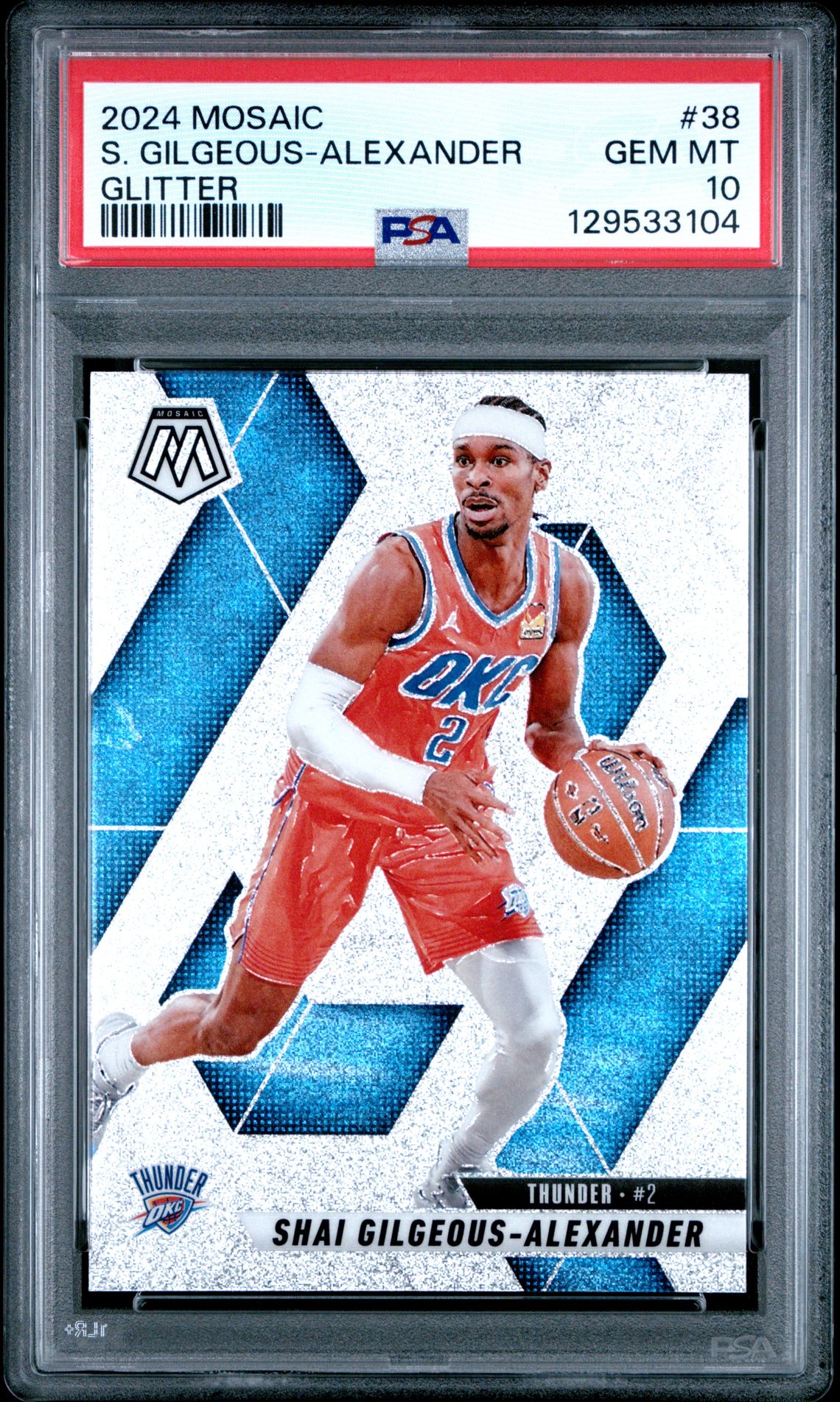 2024 Panini Mosaic S. Gilgeous-Alexander #38 (Glitter) Gem Mt 10 front