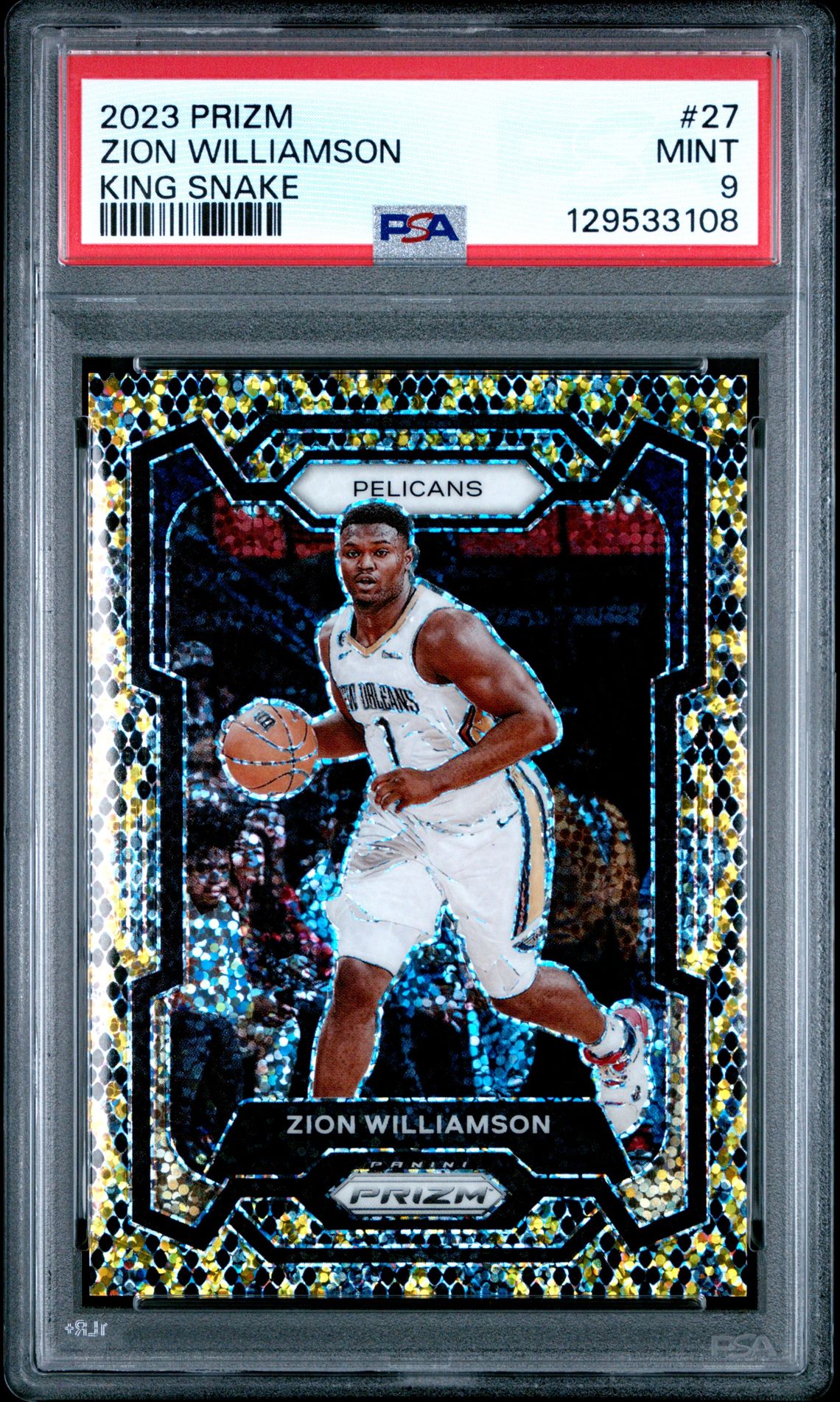 2023 Panini Prizm Zion Williamson #27 (King Snake) Mint 9 front