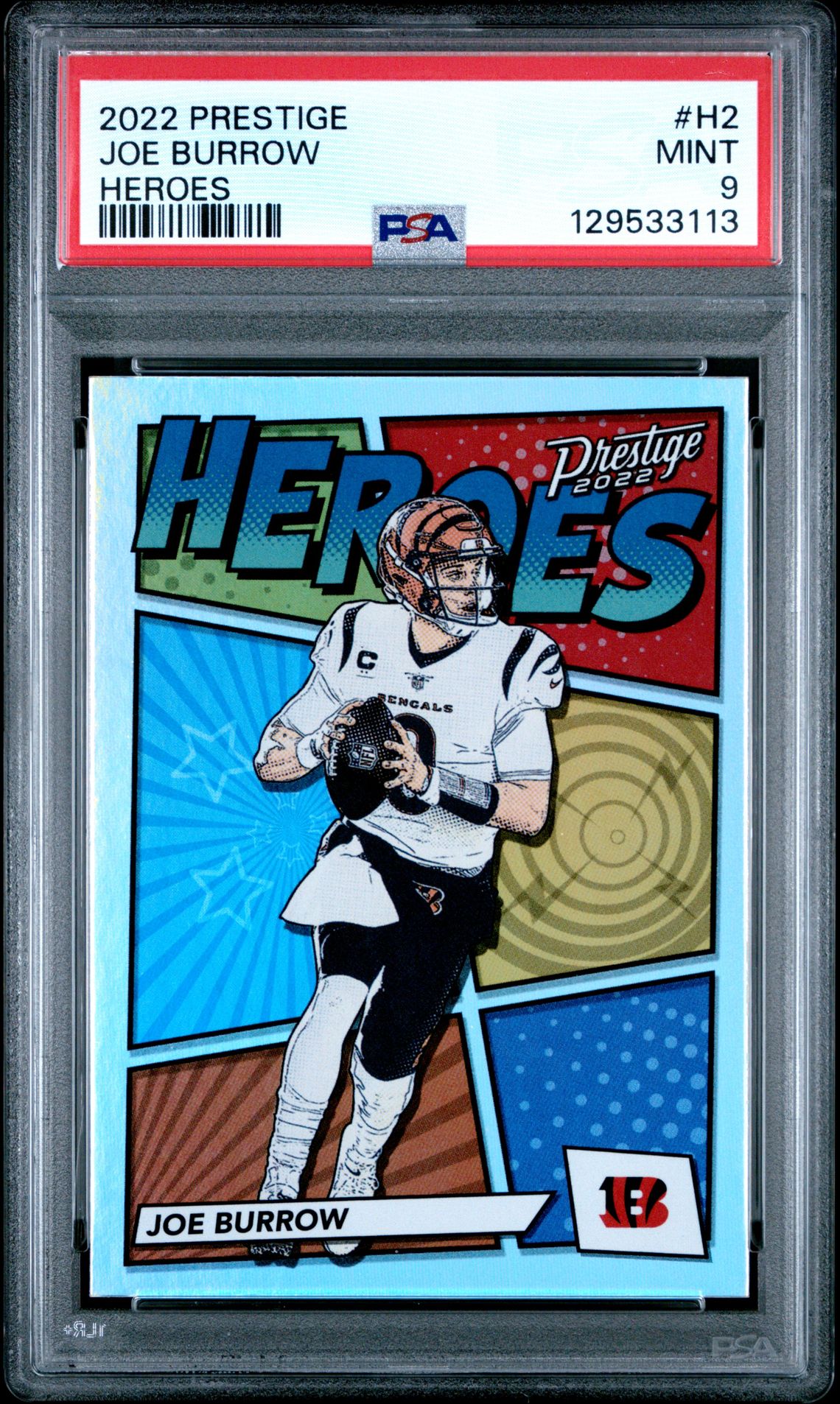 2022 Panini Prestige Heroes Joe Burrow #H2 (Heroes) Mint 9 front
