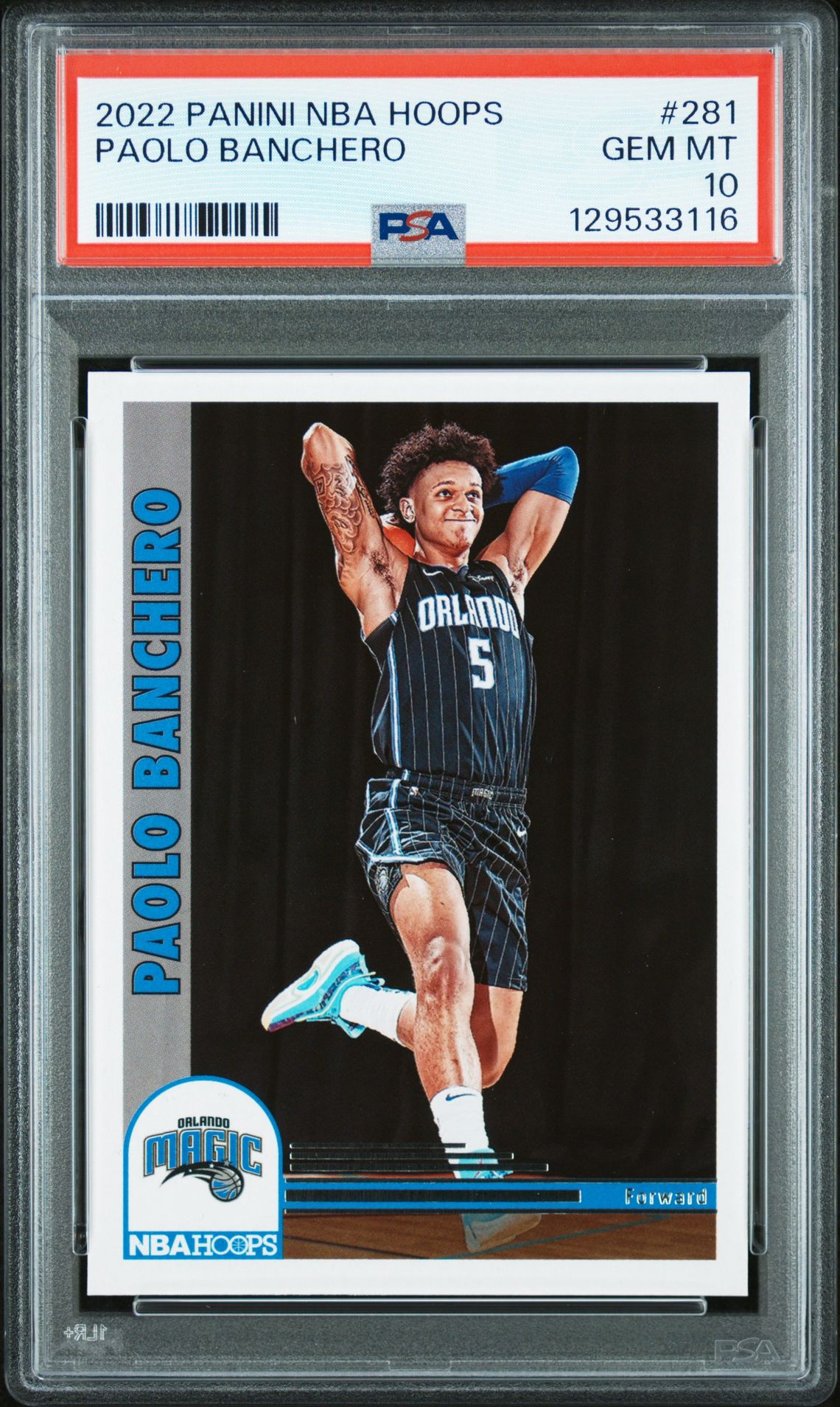 2022 Panini Nba Hoops Paolo Banchero #281 Gem Mt 10 front