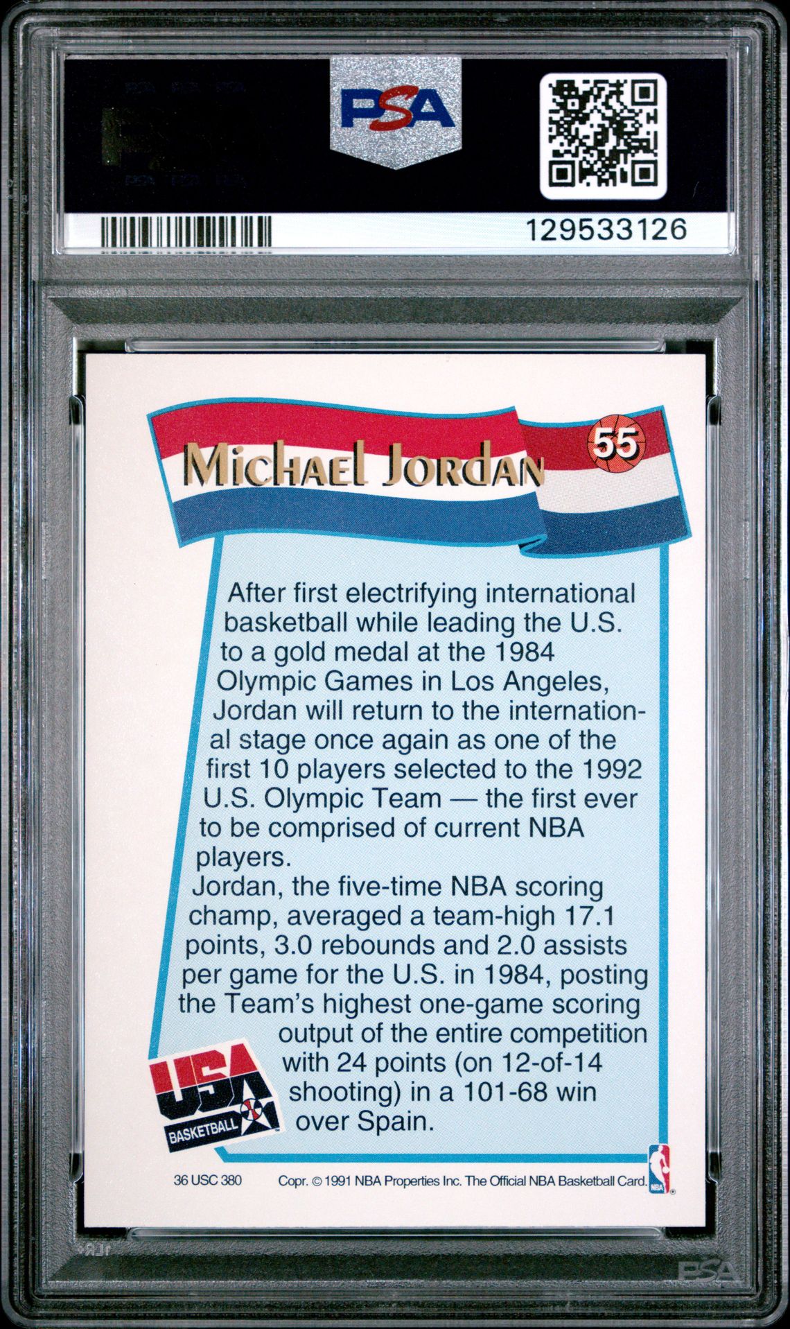 1991 Hoops Mcdonald's Michael Jordan #55 Nm-Mt 8 back