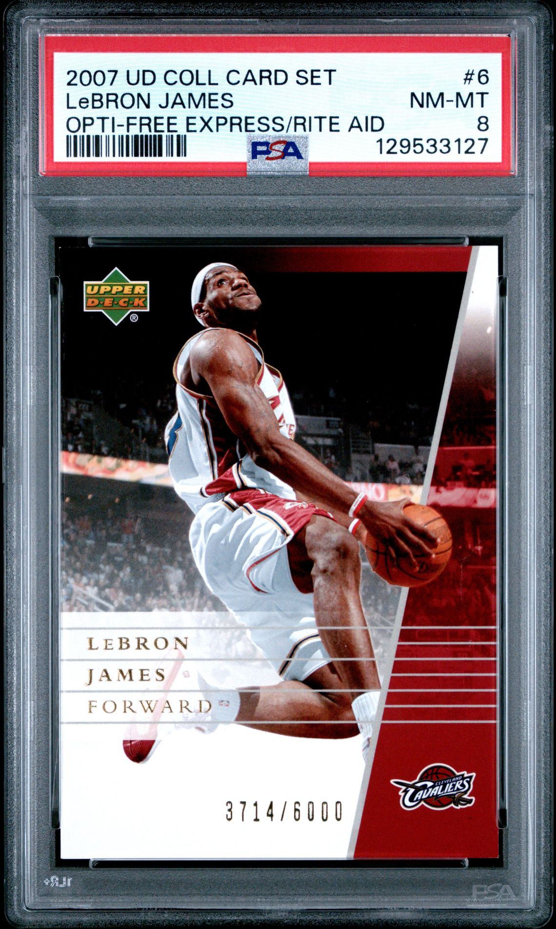 2007 Upper Deck Collectible Card Set Opti-Free Express/Rite Aid Lebron James #6 Nm-Mt 8 front