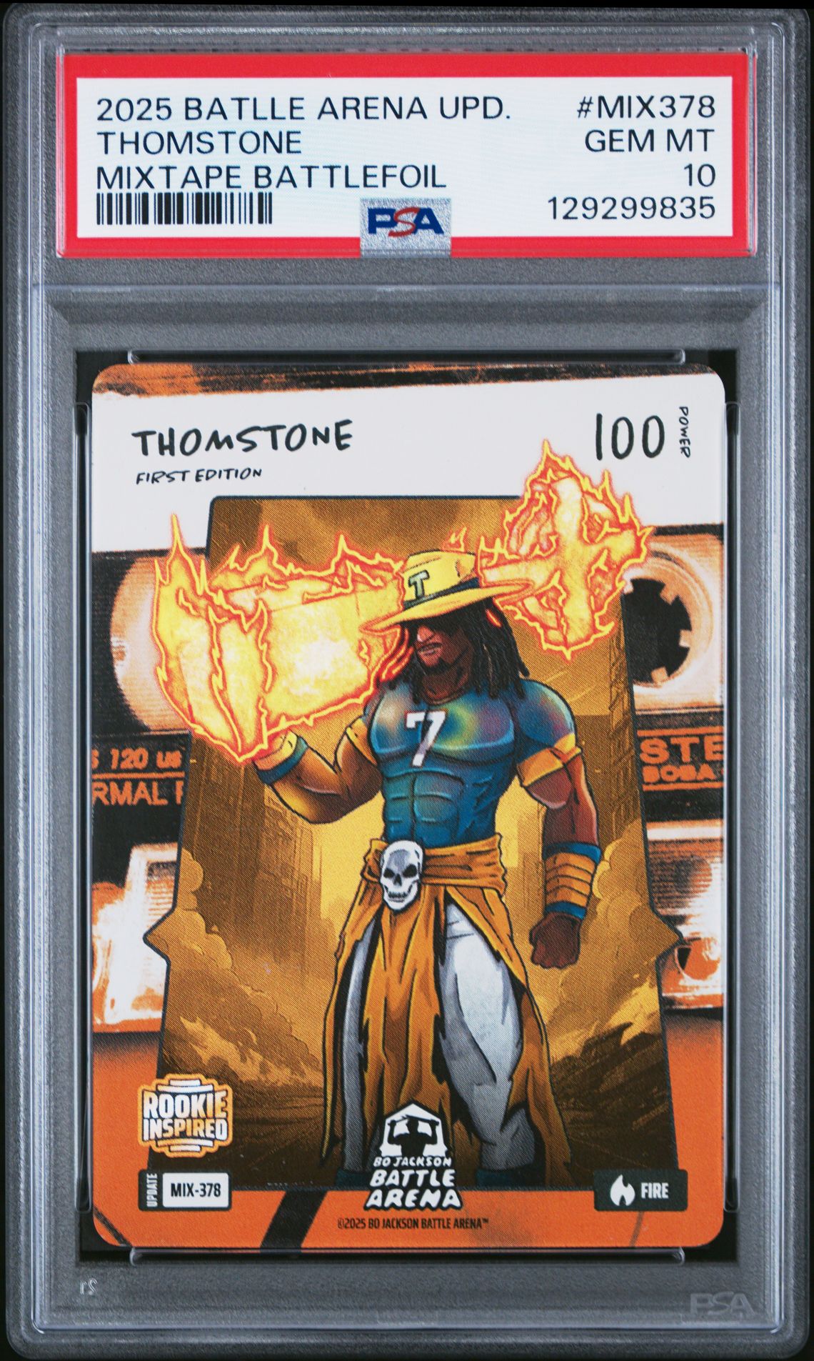 2025 Bo Jackson Battle Arena Update Mixtape Battlefoil Thomstone #Mix378 Gem Mt 10 front