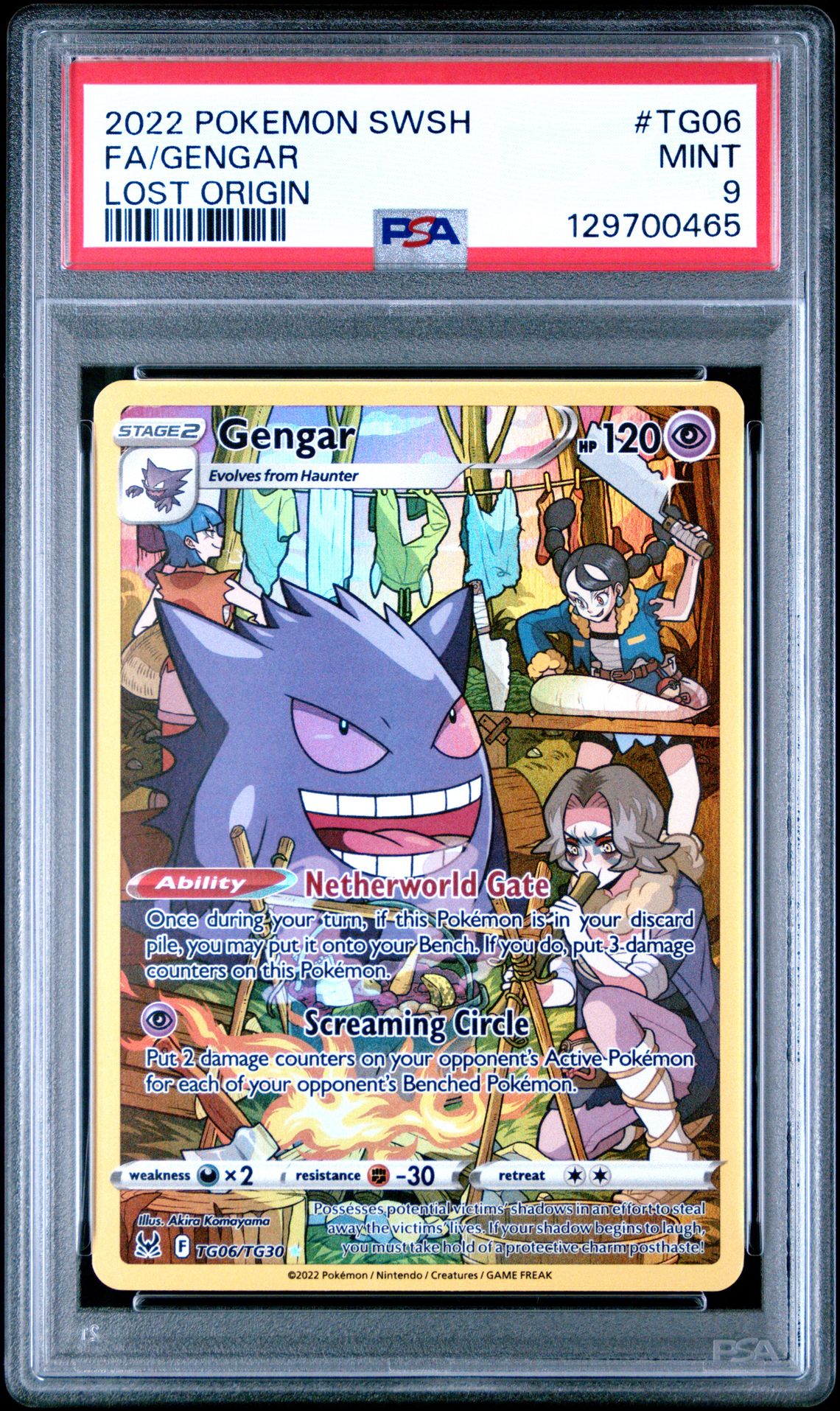 2022 Pokemon Sword & Shield Lost Origin Fa/Gengar #Tg06 (Lost Origin) Mint 9 front