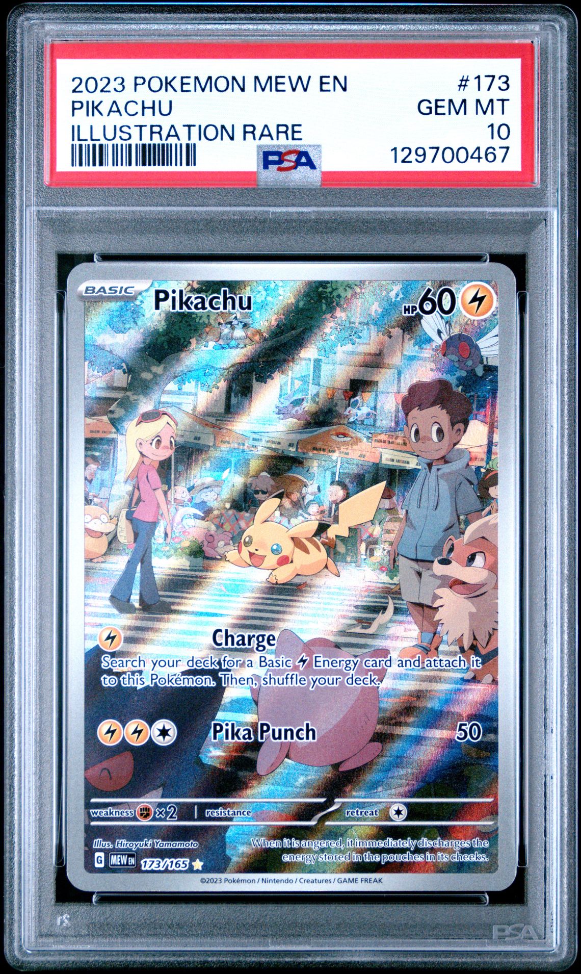 2023 Pokemon Mew En-151 Pikachu #173 (Illustration Rare) Gem Mt 10 front