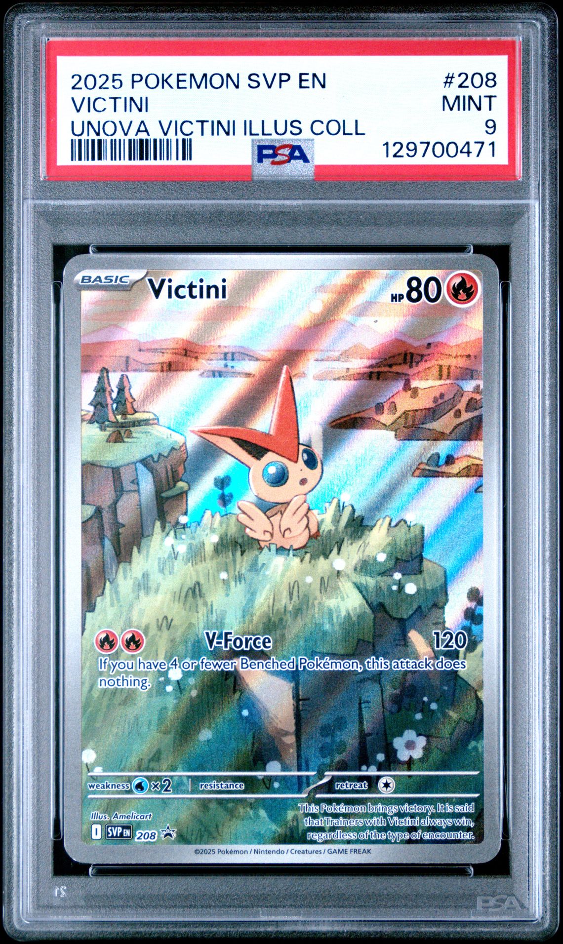 2025 Pokemon Svp En-Sv Black Star Promo Victini #208 (Unova Victini Illus Coll) Mint 9 front