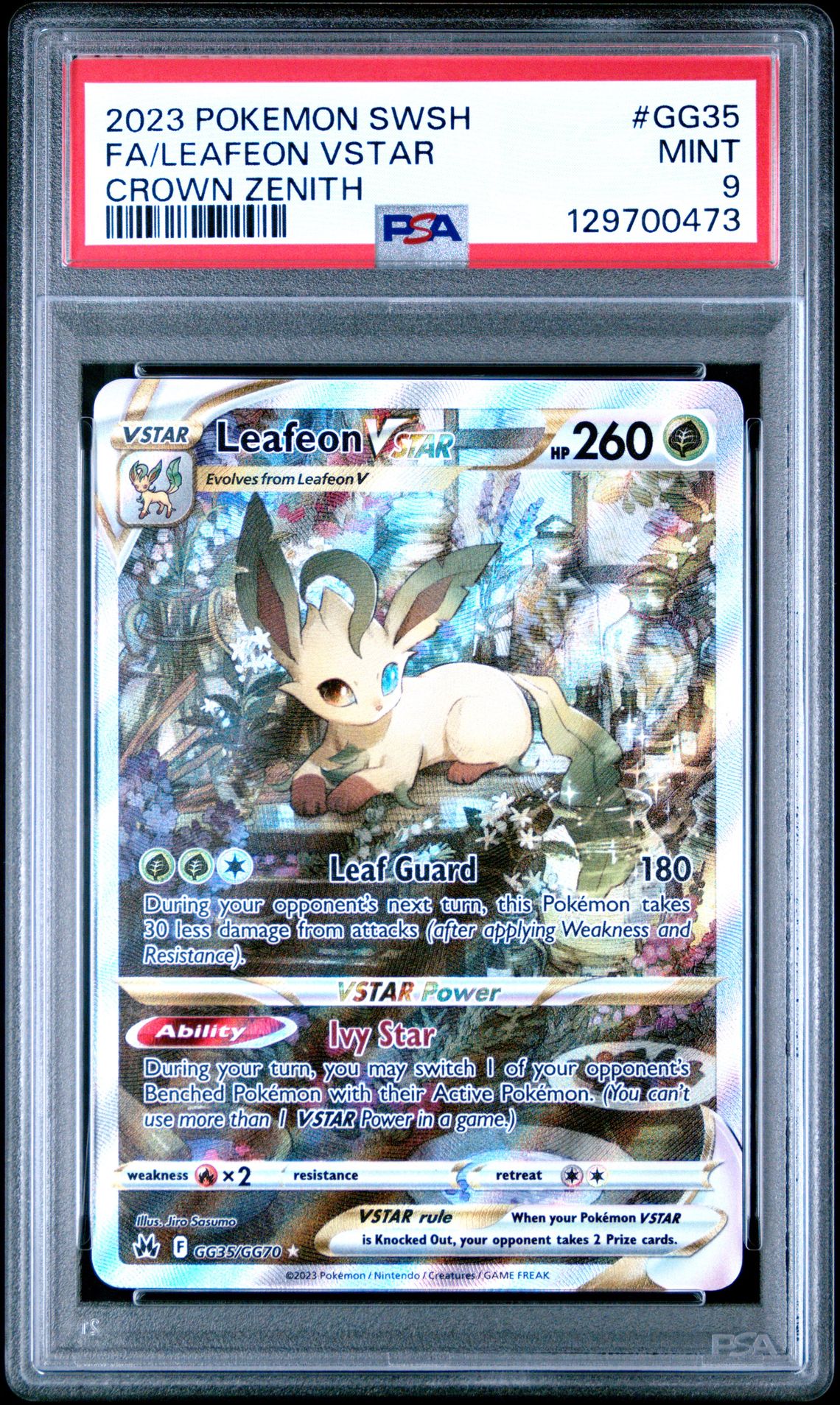 2023 Pokemon Sword And Shield Crown Zenith Fa/Leafeon Vstar #Gg35 (Crown Zenith) Mint 9 front