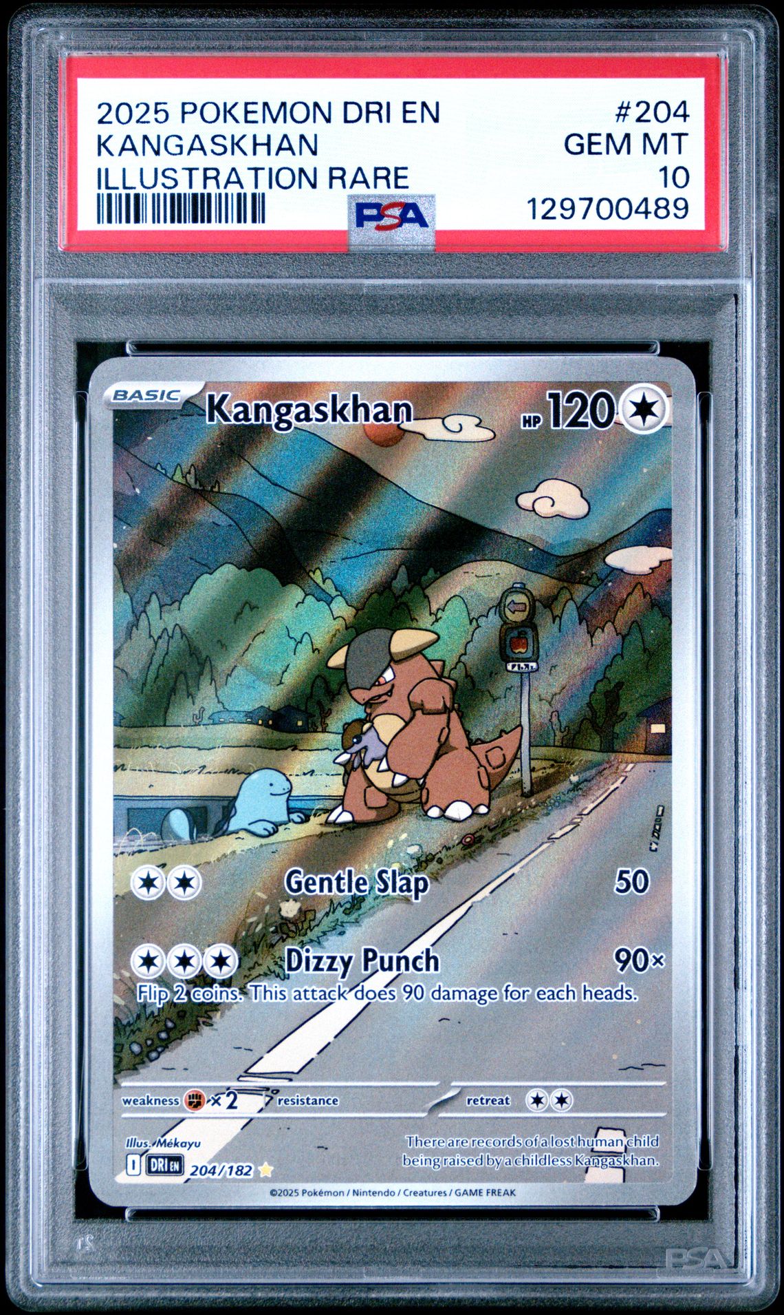 2025 Pokemon Dri En-Destined Rivals Kangaskhan #204 (Illustration Rare) Gem Mt 10 front