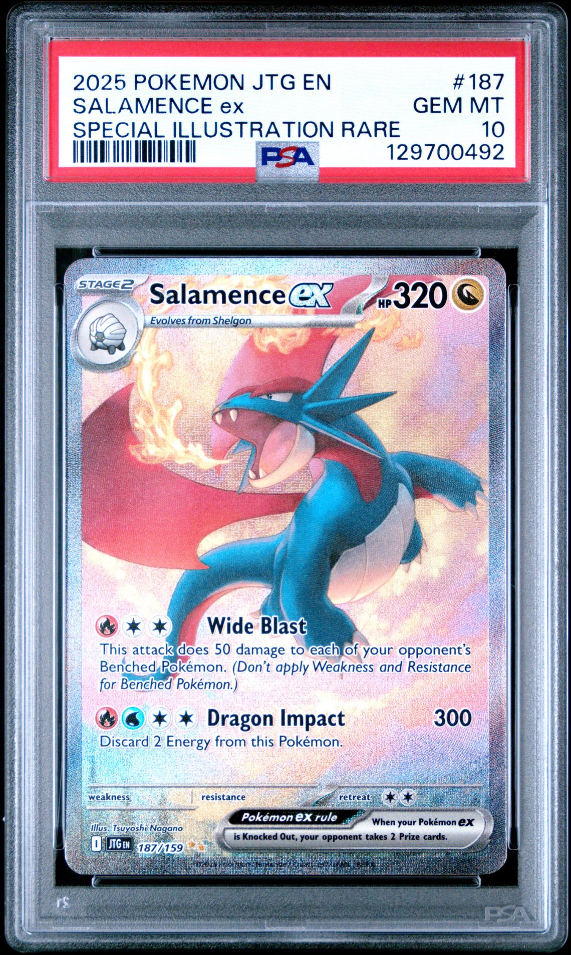 2025 Pokemon Jtg En-Journey Together Salamence Ex #187 (Special Illustration Rare) Gem Mt 10 front