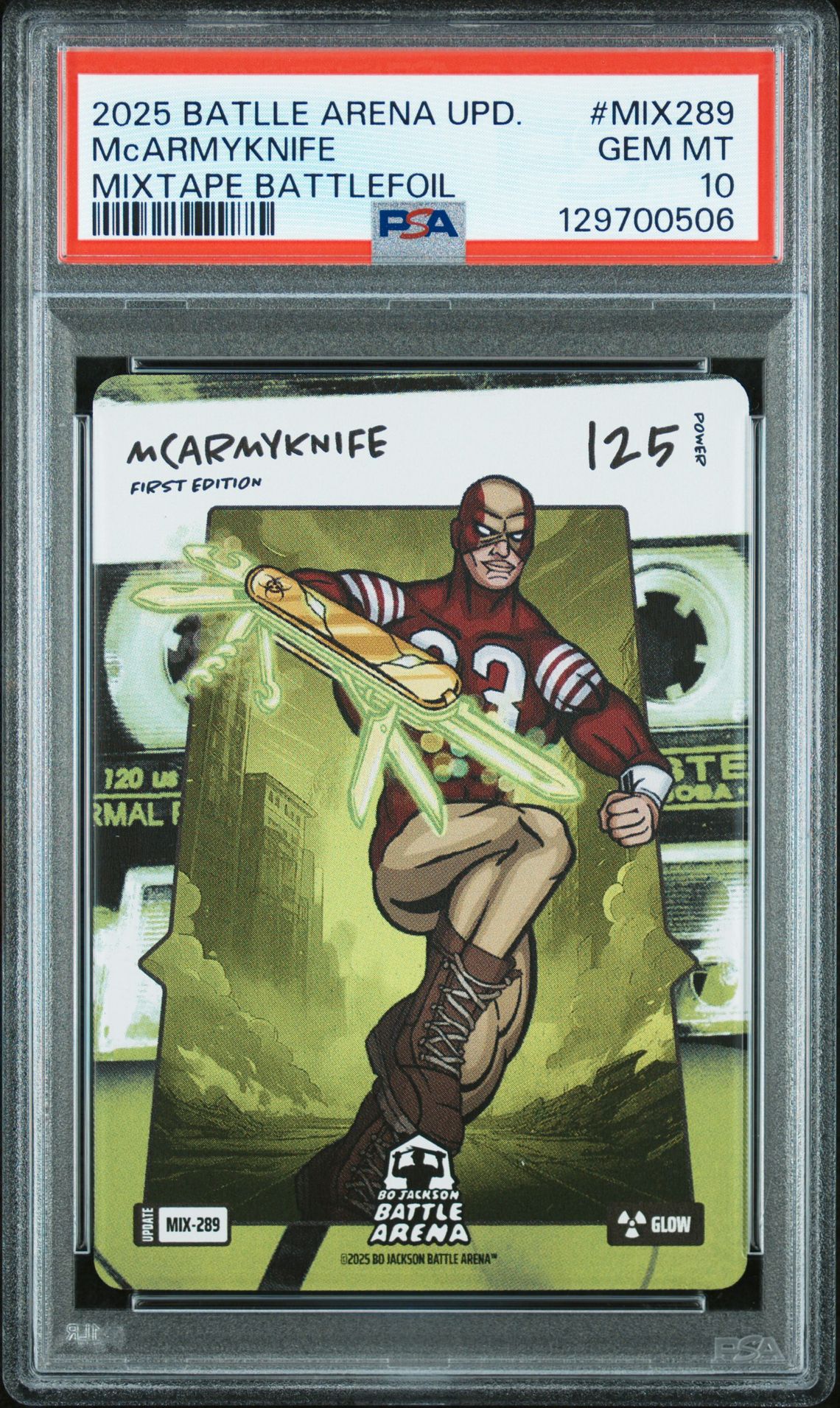 2025 Bo Jackson Battle Arena Update Mixtape Battlefoil Mcarmyknife #Mix289 Gem Mt 10 front