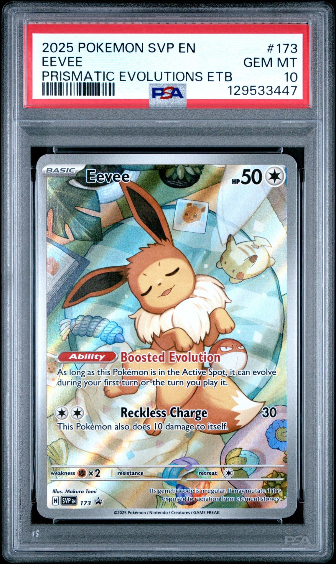 2025 Pokemon Svp En-Sv Black Star Promo Eevee #173 (Prismatic Evolutions Etb) Gem Mt 10 front