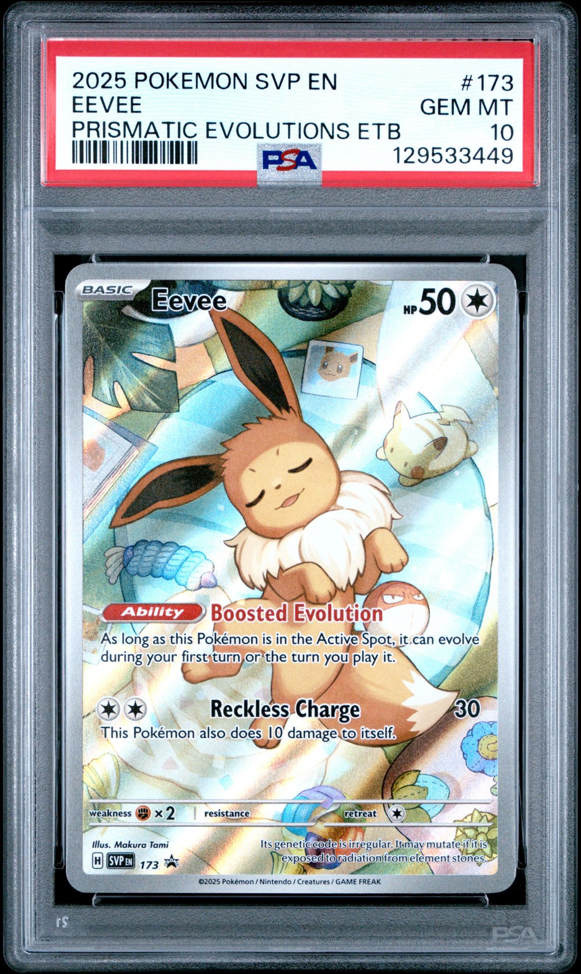 2025 Pokemon Svp En-Sv Black Star Promo Eevee #173 (Prismatic Evolutions Etb) Gem Mt 10 front