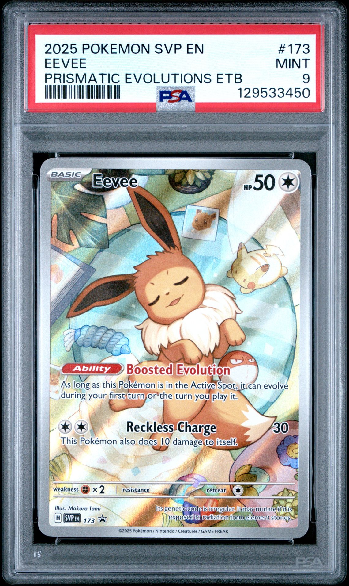2025 Pokemon Svp En-Sv Black Star Promo Eevee #173 (Prismatic Evolutions Etb) Mint 9 front