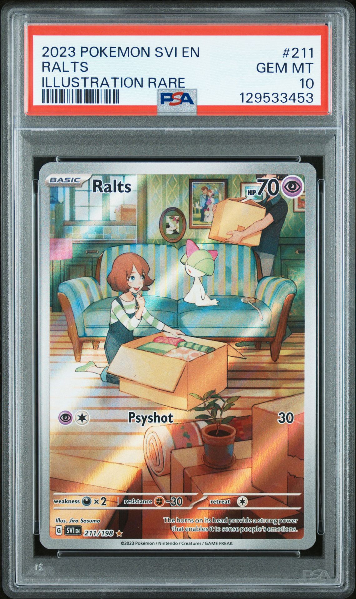 2023 Pokemon Svi En-Scarlet & Violet Ralts #211 (Illustration Rare) Gem Mt 10 front