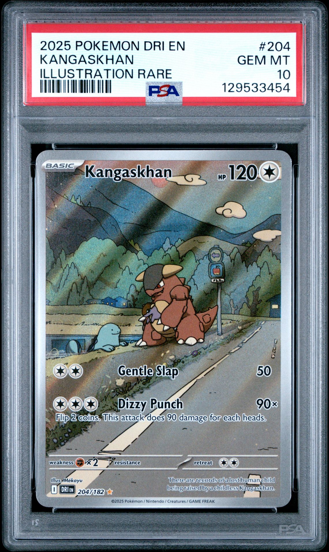 2025 Pokemon Dri En-Destined Rivals Kangaskhan #204 (Illustration Rare) Gem Mt 10 front