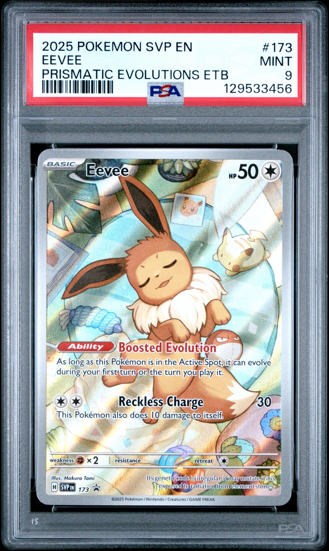 2025 Pokemon Svp En-Sv Black Star Promo Eevee #173 (Prismatic Evolutions Etb) Mint 9 front