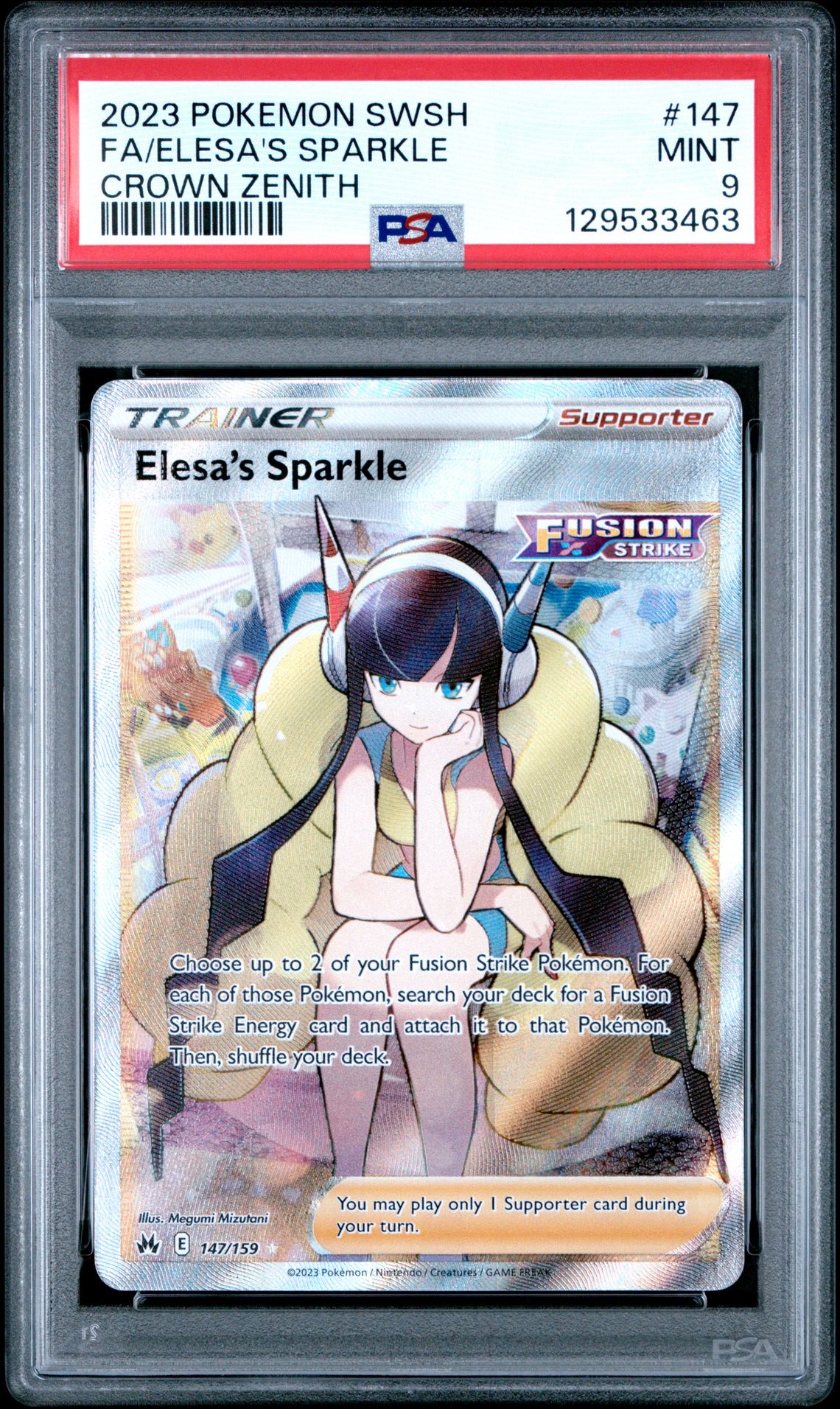2023 Pokemon Sword And Shield Crown Zenith Fa/Elesa's Sparkle #147 (Crown Zenith) Mint 9 front