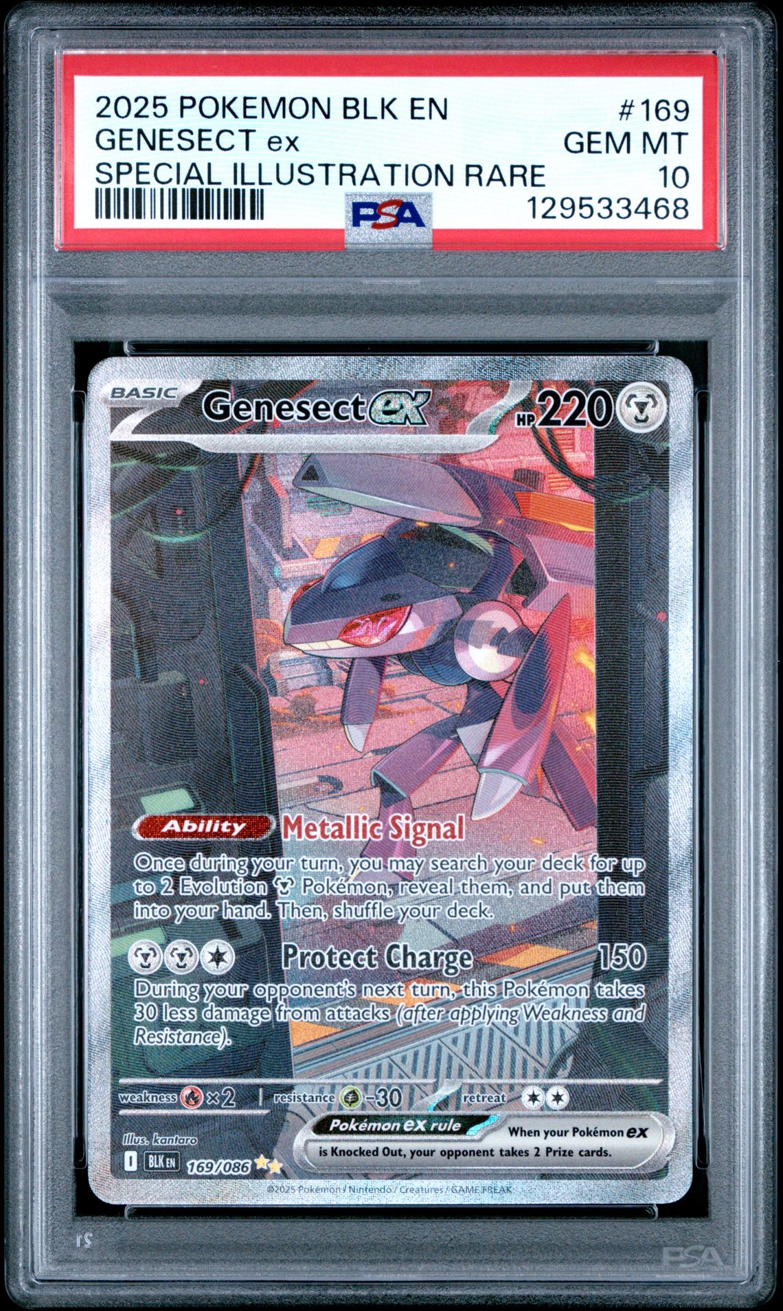 2025 Pokemon Blk En-Black Bolt Genesect Ex #169 (Special Illustration Rare) Gem Mt 10 front