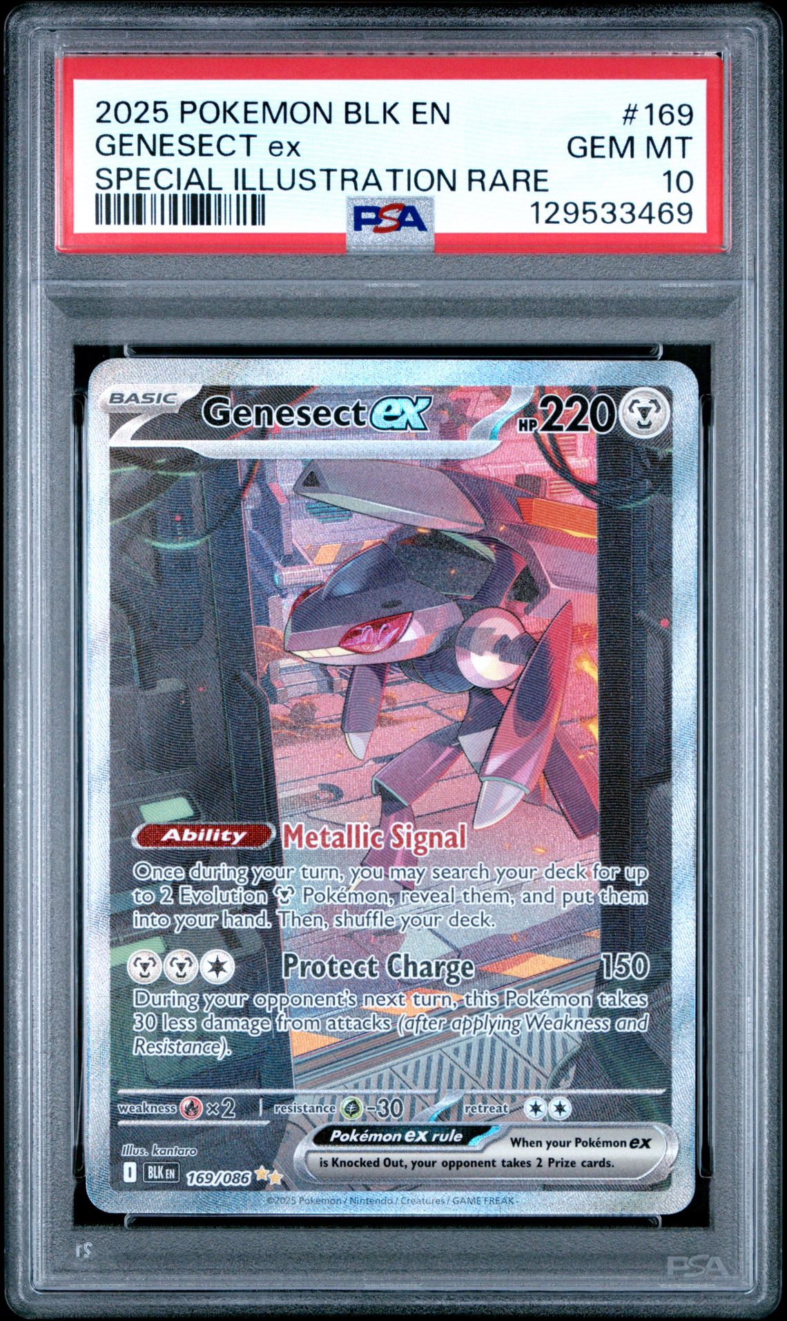 2025 Pokemon Blk En-Black Bolt Genesect Ex #169 (Special Illustration Rare) Gem Mt 10 front