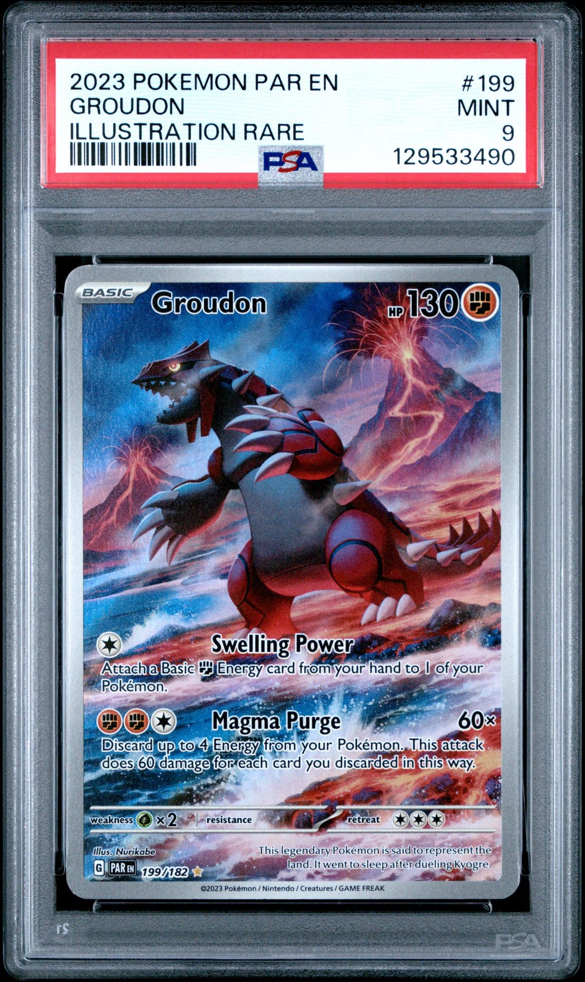 2023 Pokemon Par En-Paradox Rift Groudon #199 (Illustration Rare) Mint 9 front