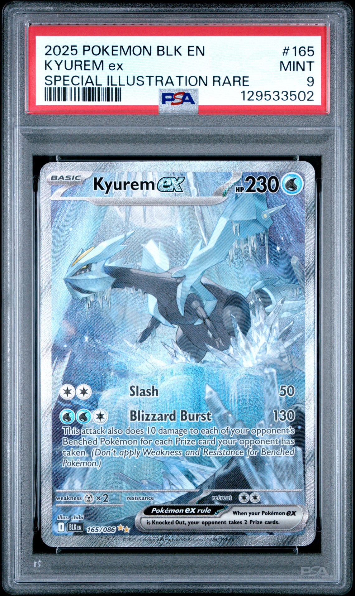 2025 Pokemon Blk En-Black Bolt Kyurem Ex #165 (Special Illustration Rare) Mint 9 front