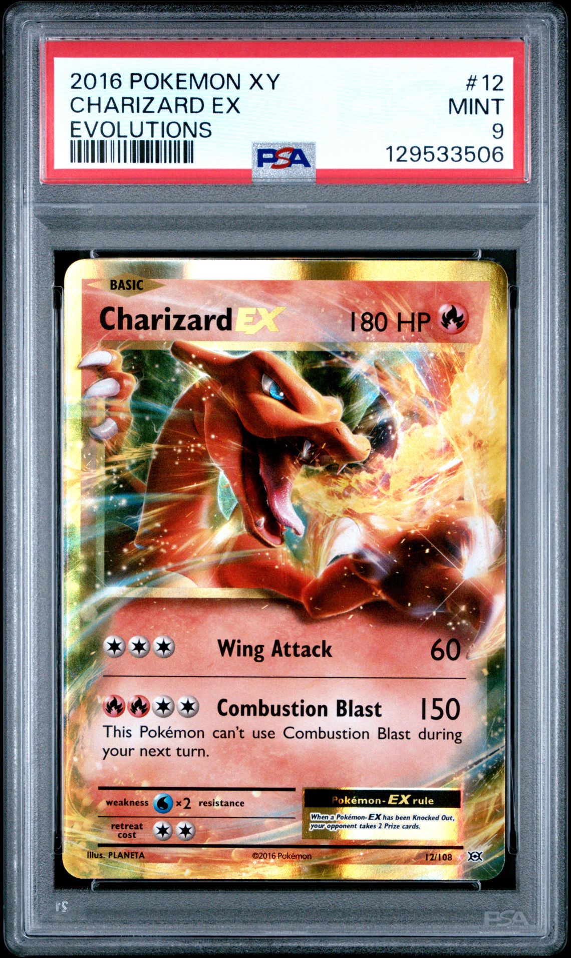 2016 Pokemon Xy Evolutions Charizard Ex #12 (Evolutions) Mint 9 front