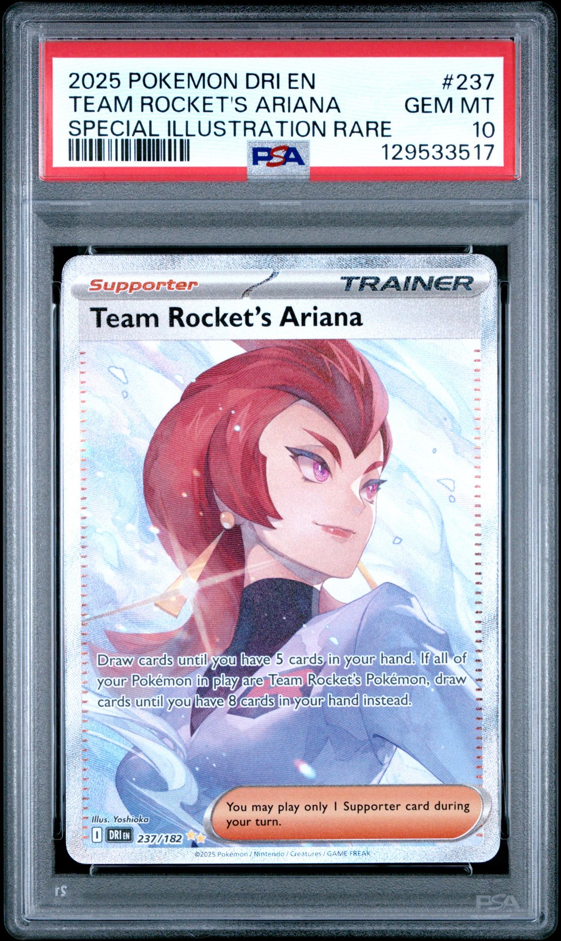 2025 Pokemon Dri En-Destined Rivals Team Rocket's Ariana #237 (Special Illustration Rare) Gem Mt 10 front