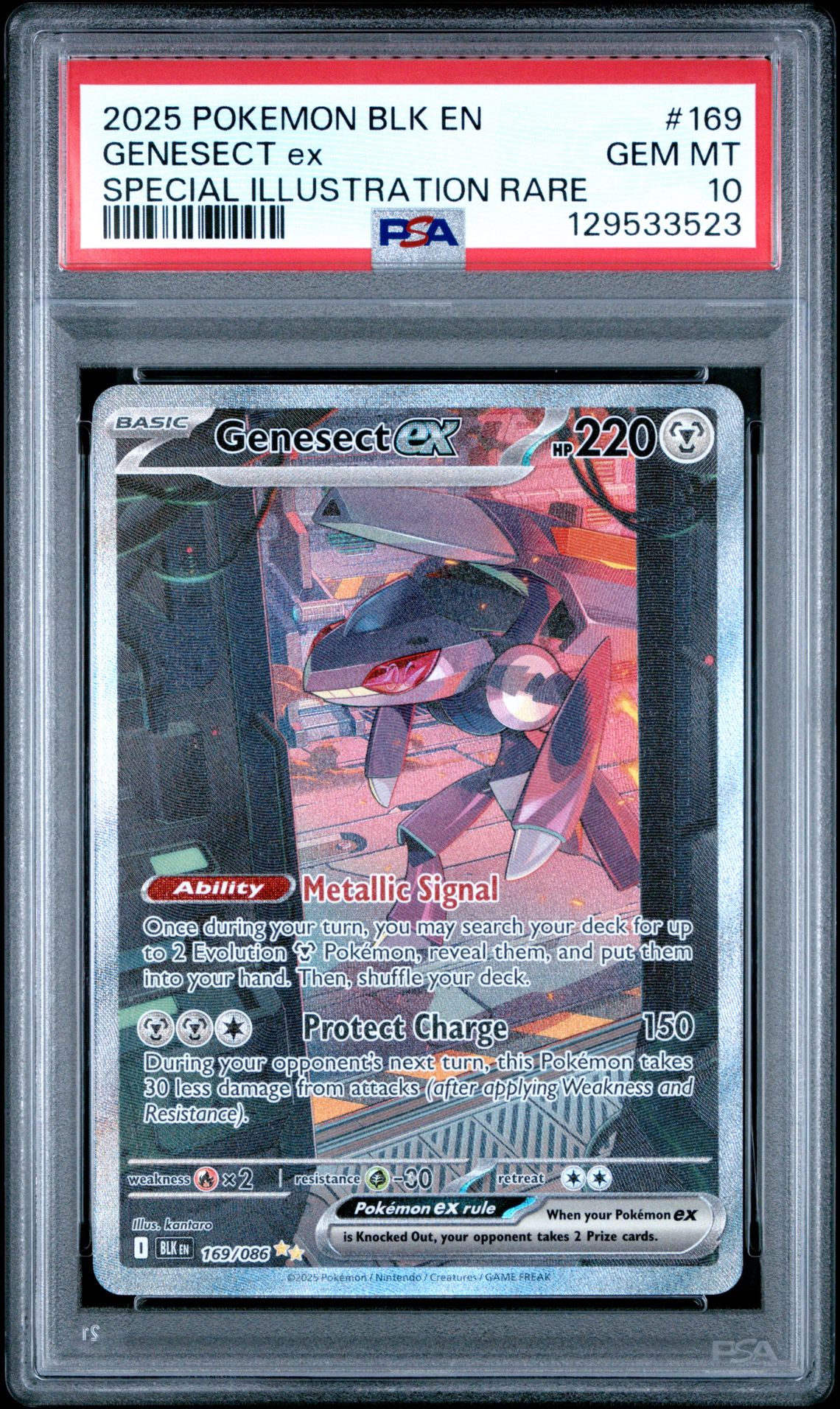 2025 Pokemon Blk En-Black Bolt Genesect Ex #169 (Special Illustration Rare) Gem Mt 10 front