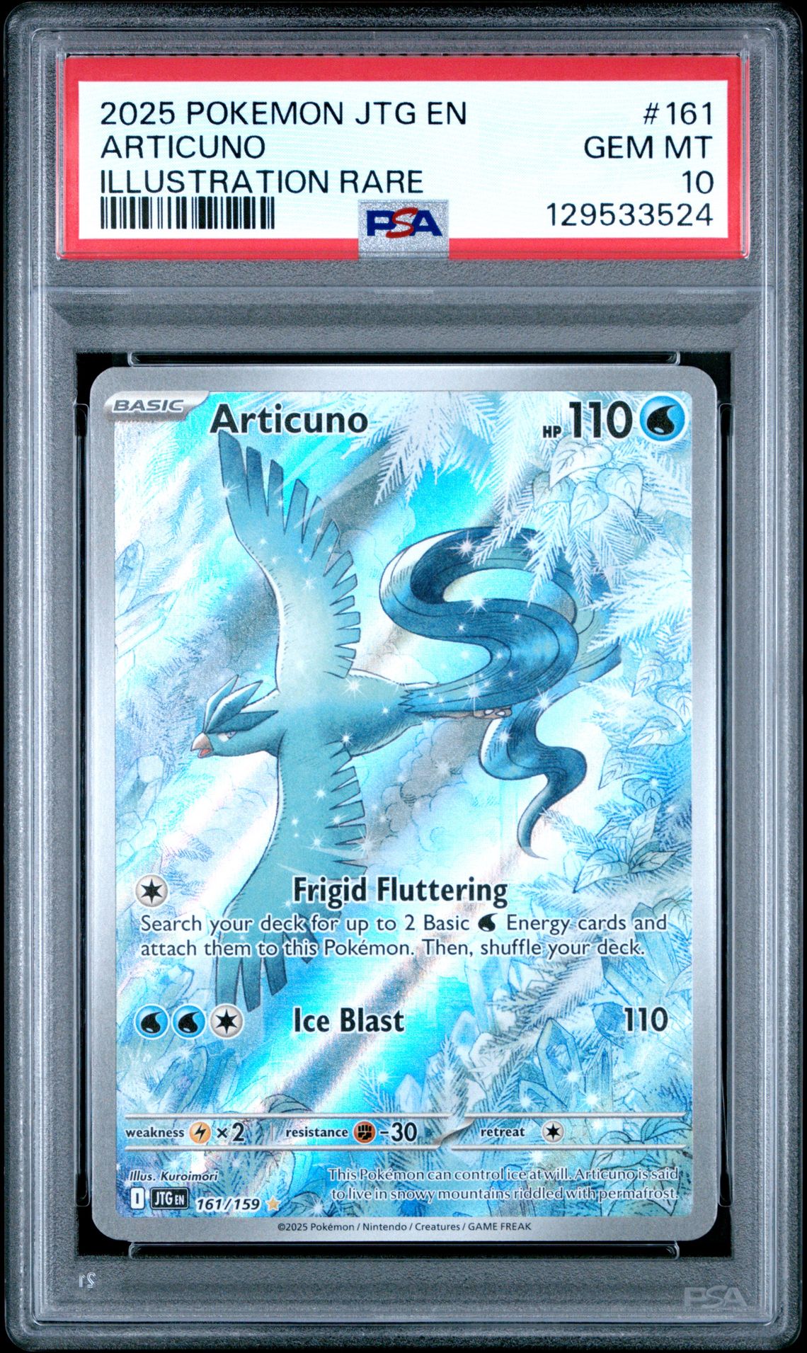 2025 Pokemon Jtg En-Journey Together Articuno #161 (Illustration Rare) Gem Mt 10 front