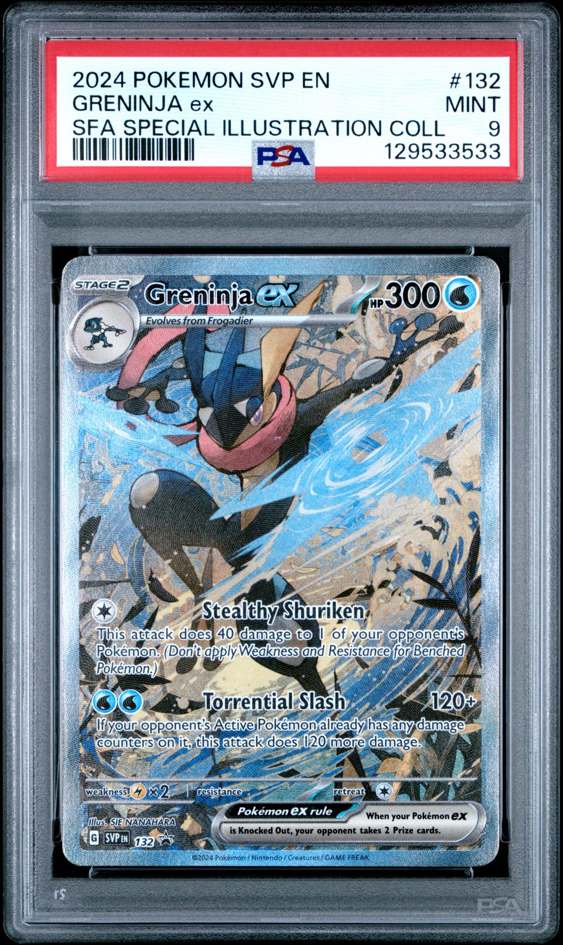 2024 Pokemon Svp En-Sv Black Star Promo Greninja Ex #132 (Sfa Special Illustration Coll) Mint 9 front