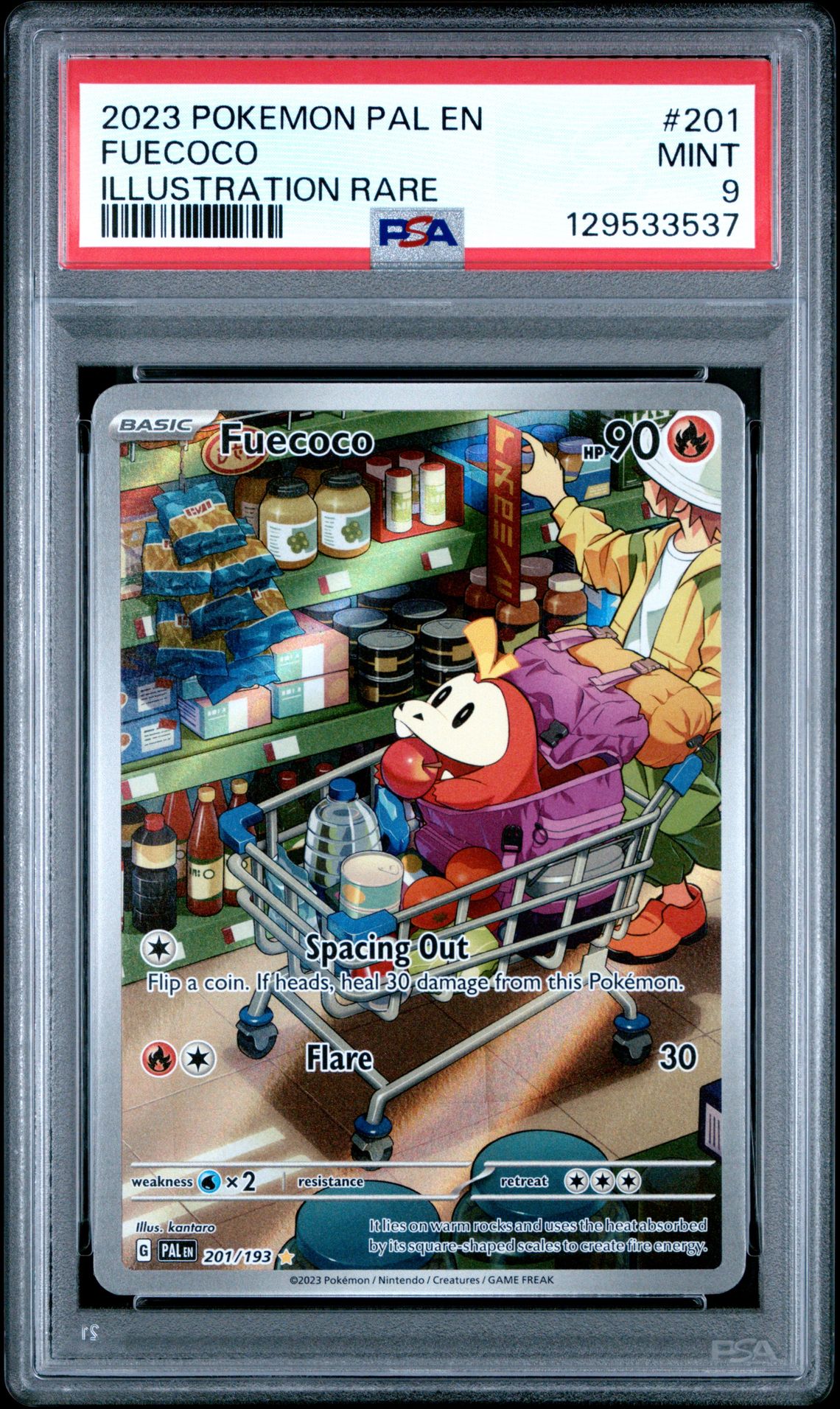 2023 Pokemon Pal En-Paldea Evolved Fuecoco #201 (Illustration Rare) Mint 9 front