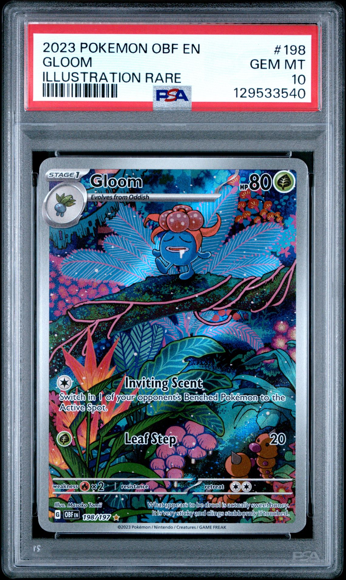 2023 Pokemon Obf En-Obsidian Flames Gloom #198 (Illustration Rare) Gem Mt 10 front